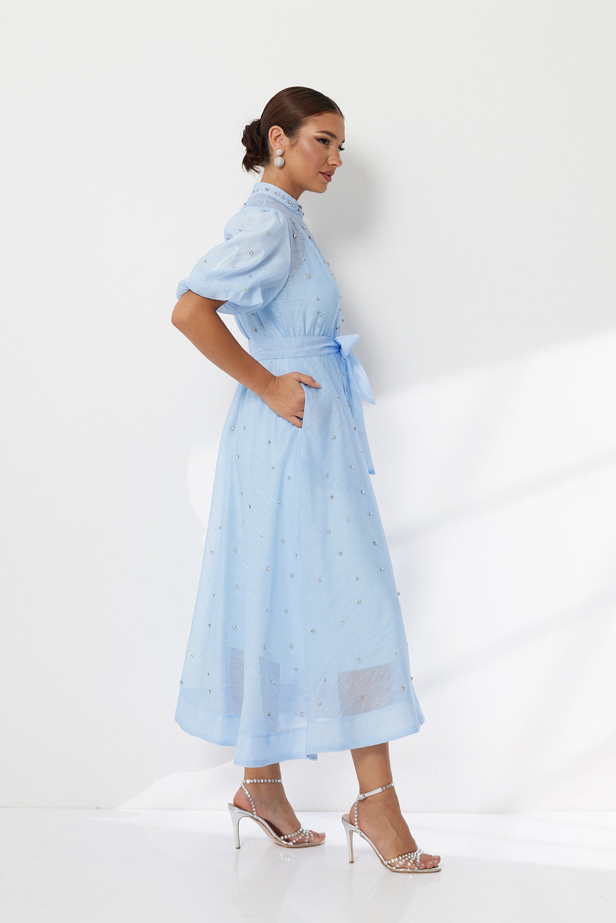 Elegant Airy Sparkle Ruffle Dress for Baptism & Events