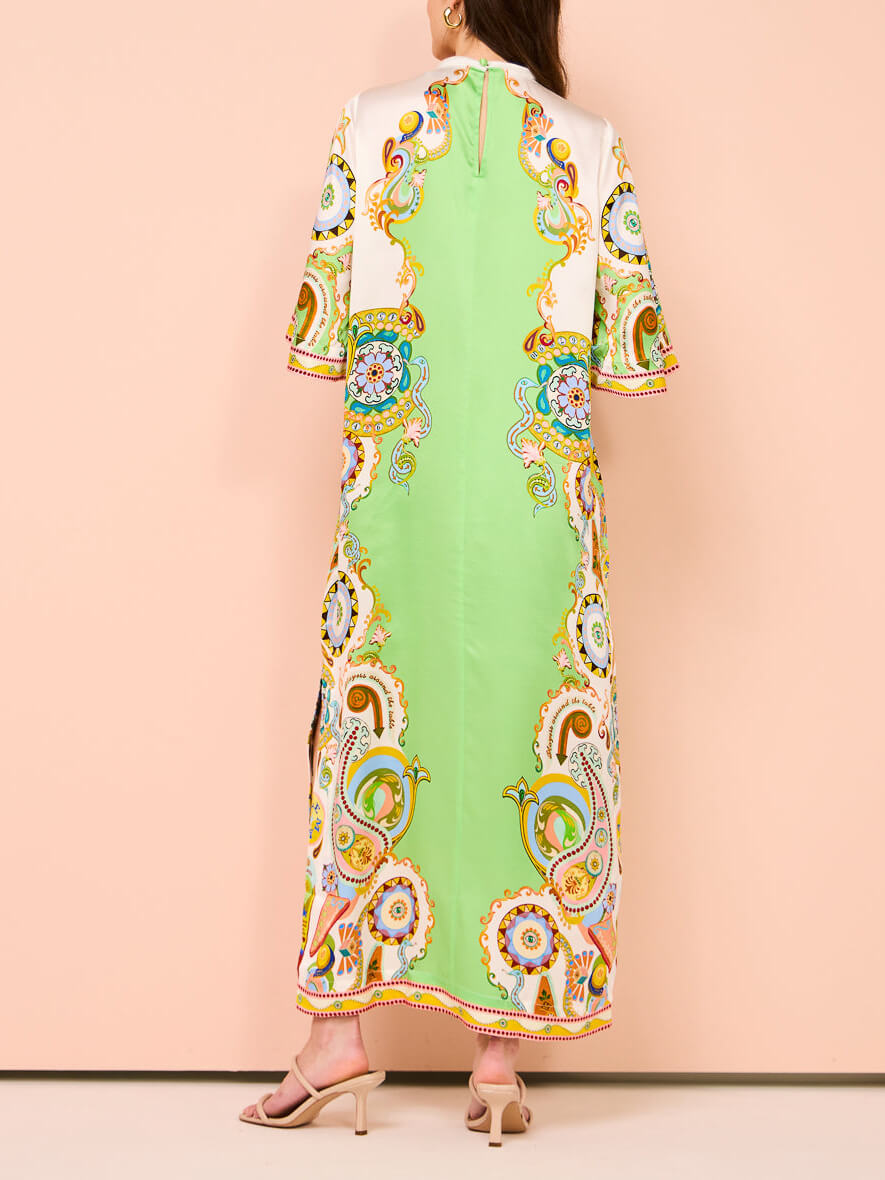 Cashew Floral Print Loose Midi Dress Flowy Summer Maxi