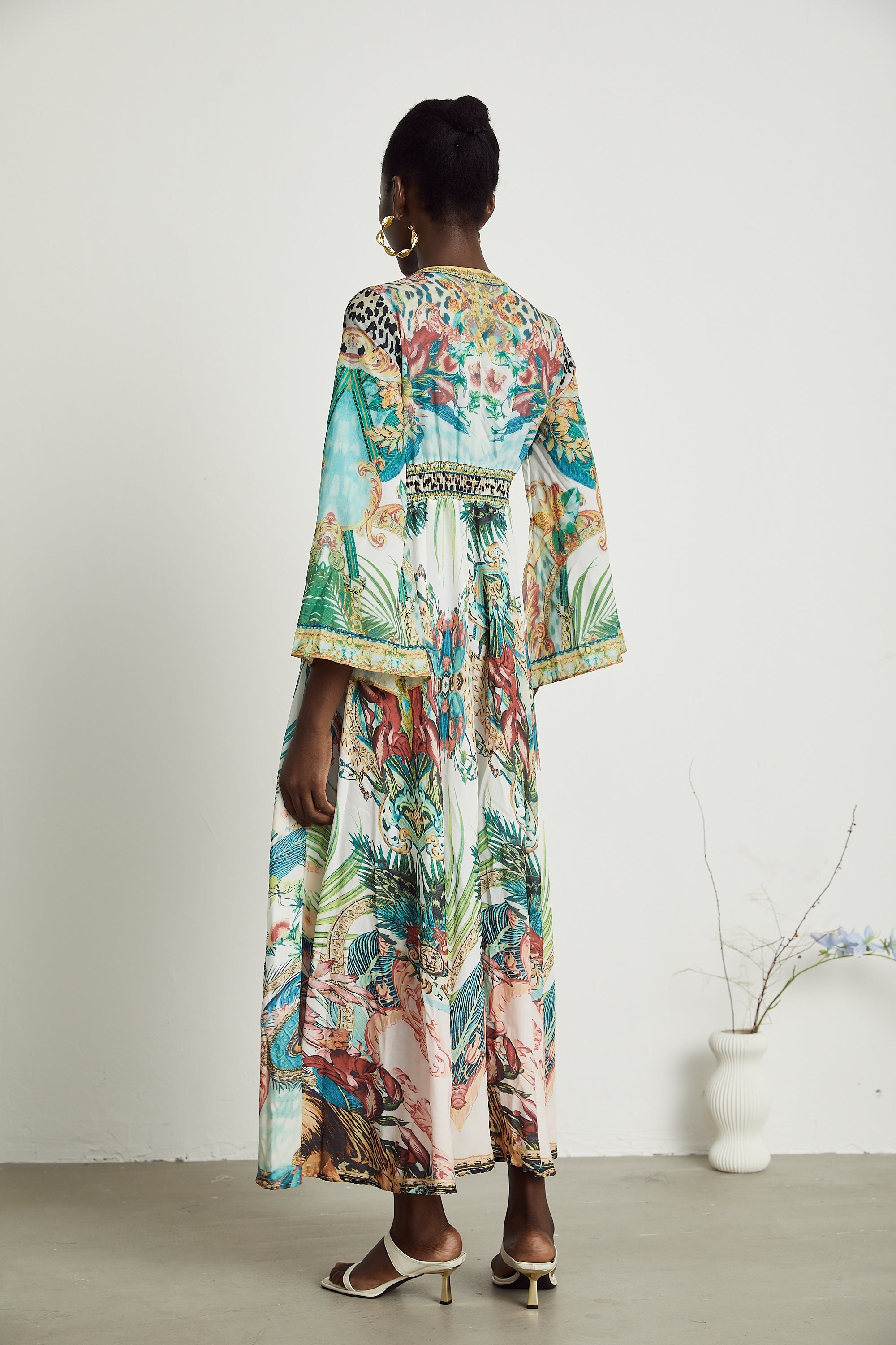 Elegant Cassandra Graphic Print Maxi Dress - Bohemian Flowy A-Line Summer Style