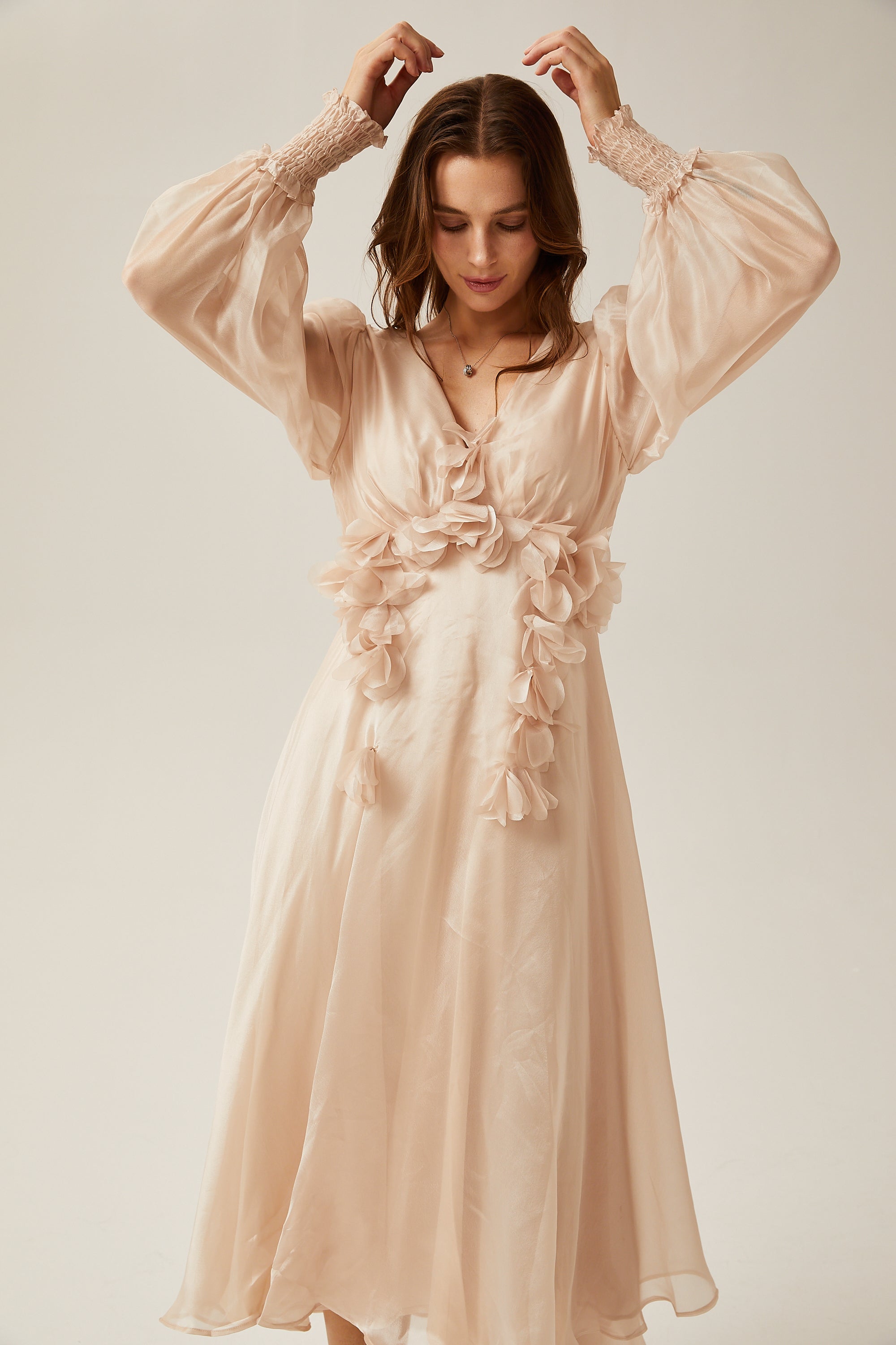 Elegant Floral Embellished Midi Dress for Women - Perfect Party & Event Wear