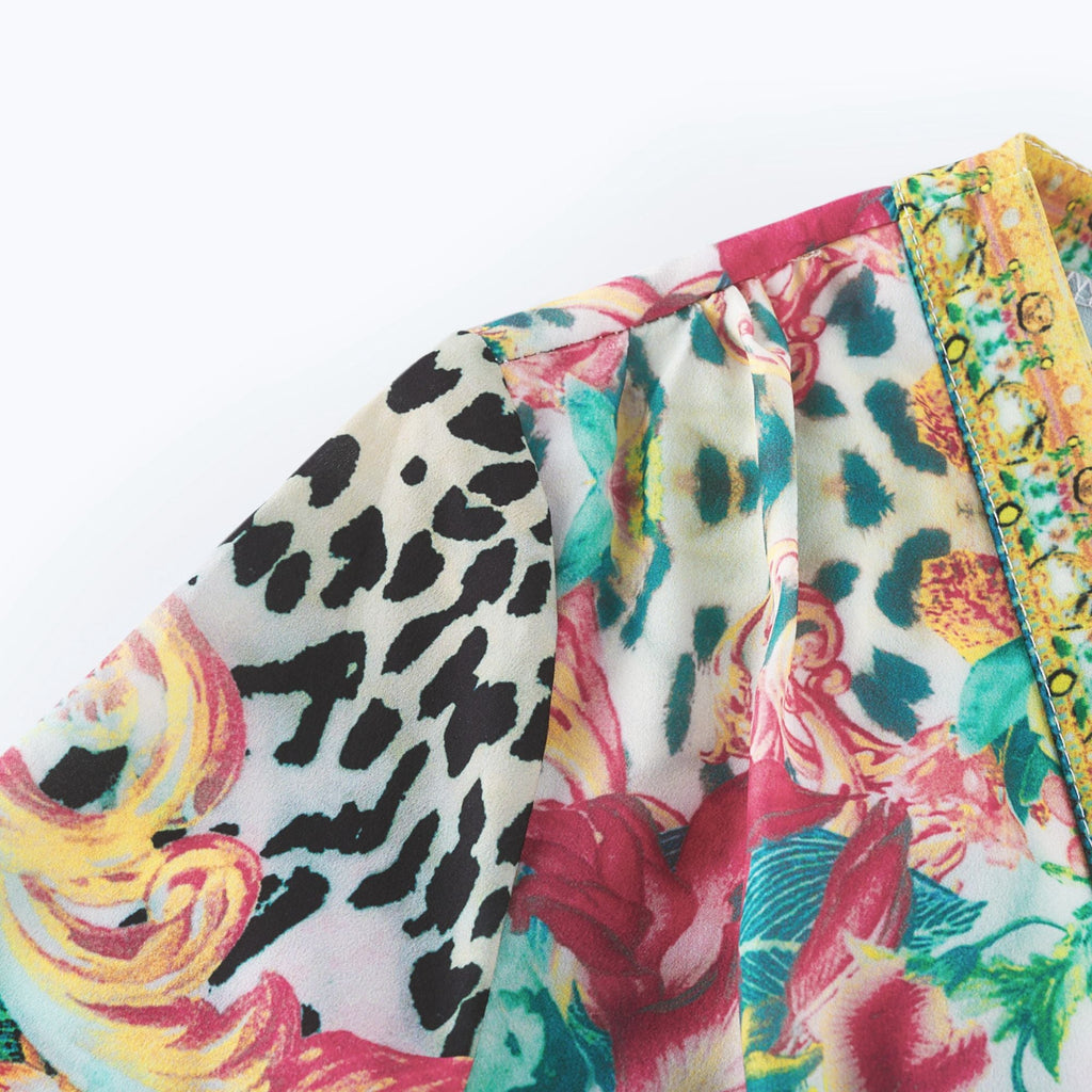 Elegant Cassandra Graphic Print Maxi Dress - Bohemian Flowy A-Line Summer Style