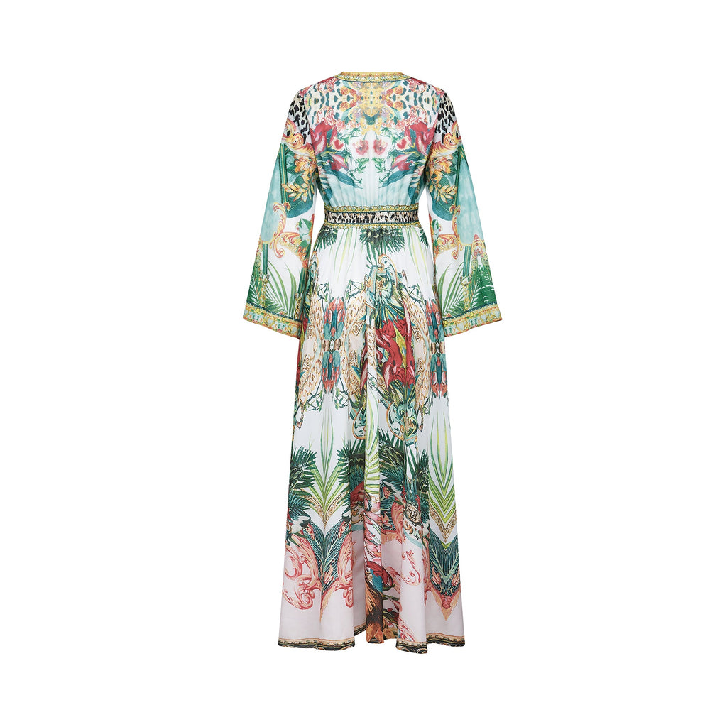 Elegant Cassandra Graphic Print Maxi Dress - Bohemian Flowy A-Line Summer Style