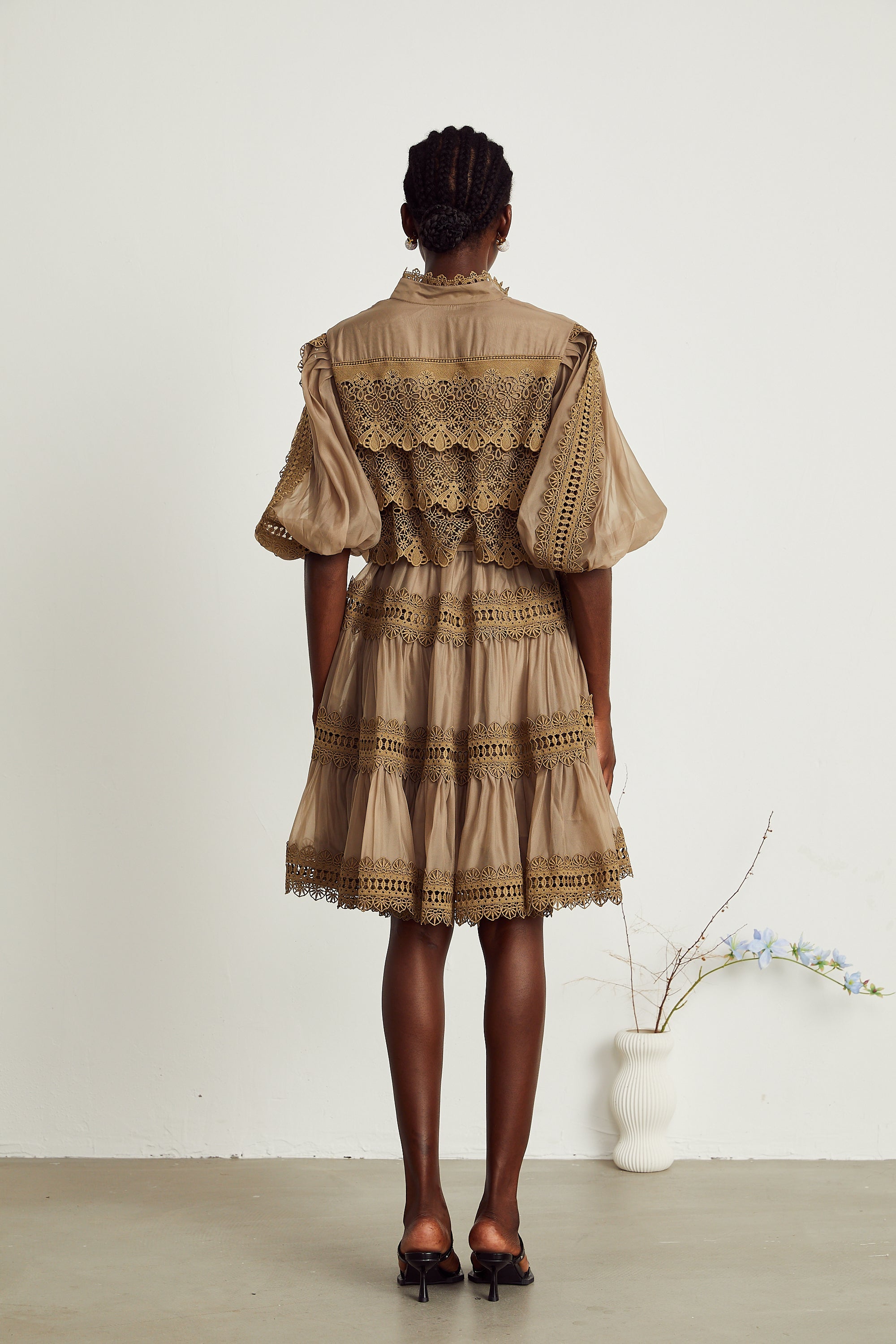 Elegant Ines Lace Cut-Out Layered Mini Dress - Chic & Flirty Style