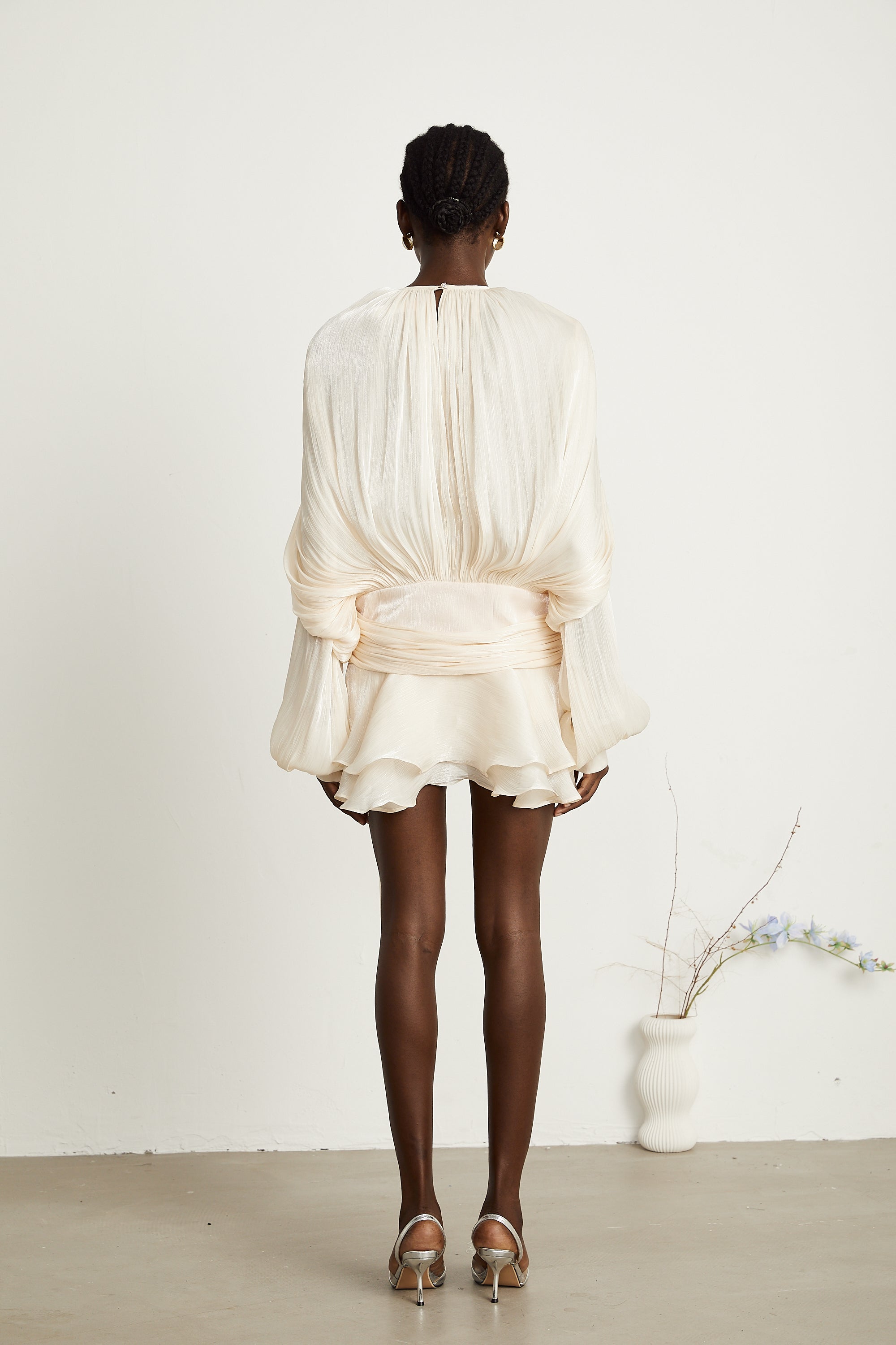 Elegant Pleated Ruffled Mini Dress: Chic, Flowy, and Playfully Stylish