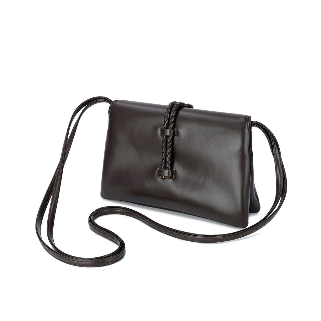 Braided Closure Crossbody Bag: Elegant Leather Handbag for Stylish Everyday Use