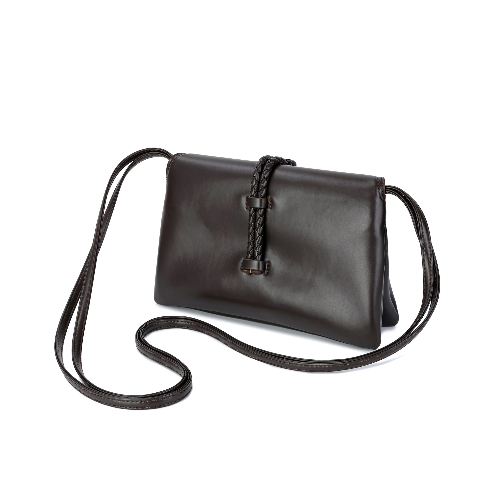 Braided Closure Crossbody Bag: Elegant Leather Handbag for Stylish Everyday Use