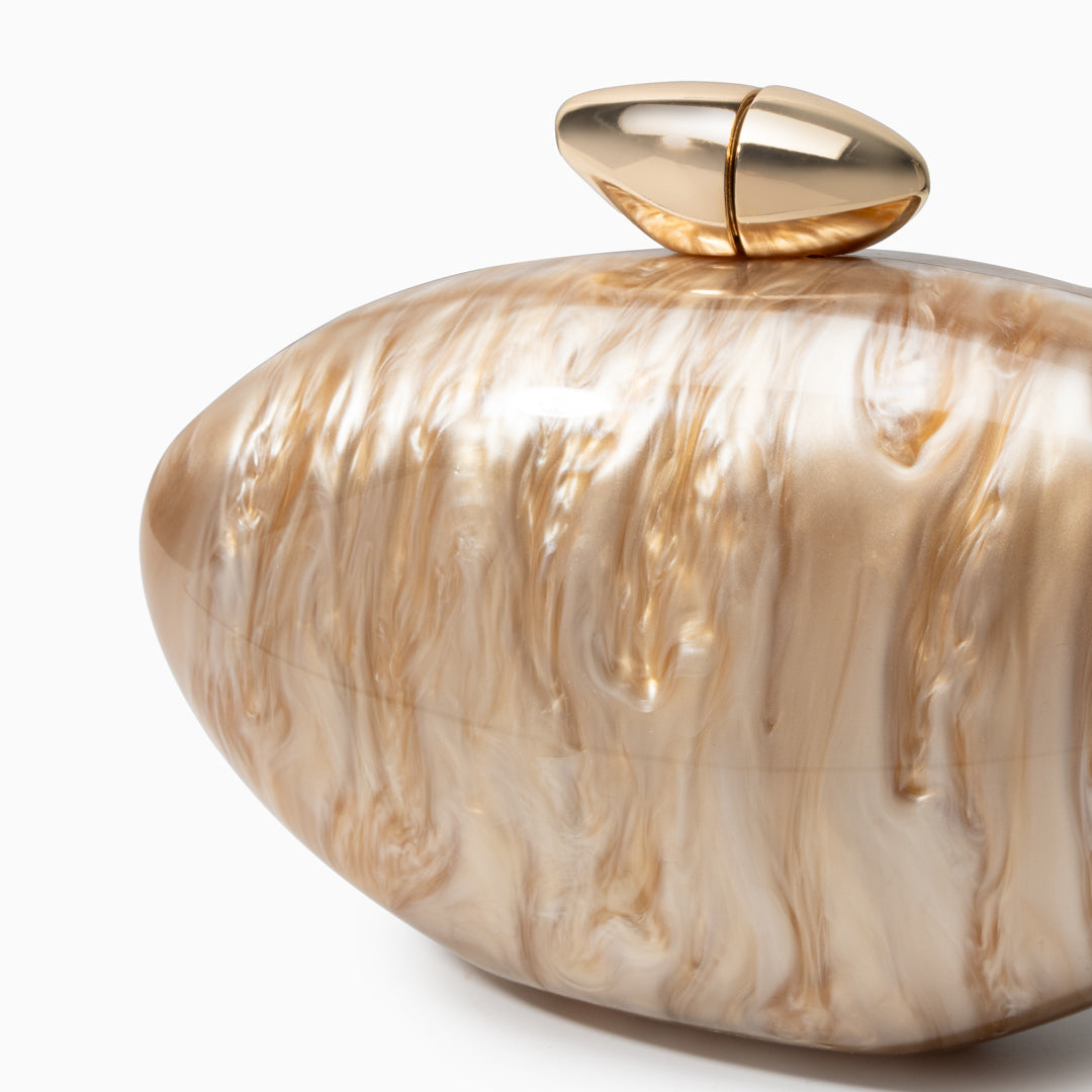 Zariya Gold Acrylic Clutch Bag