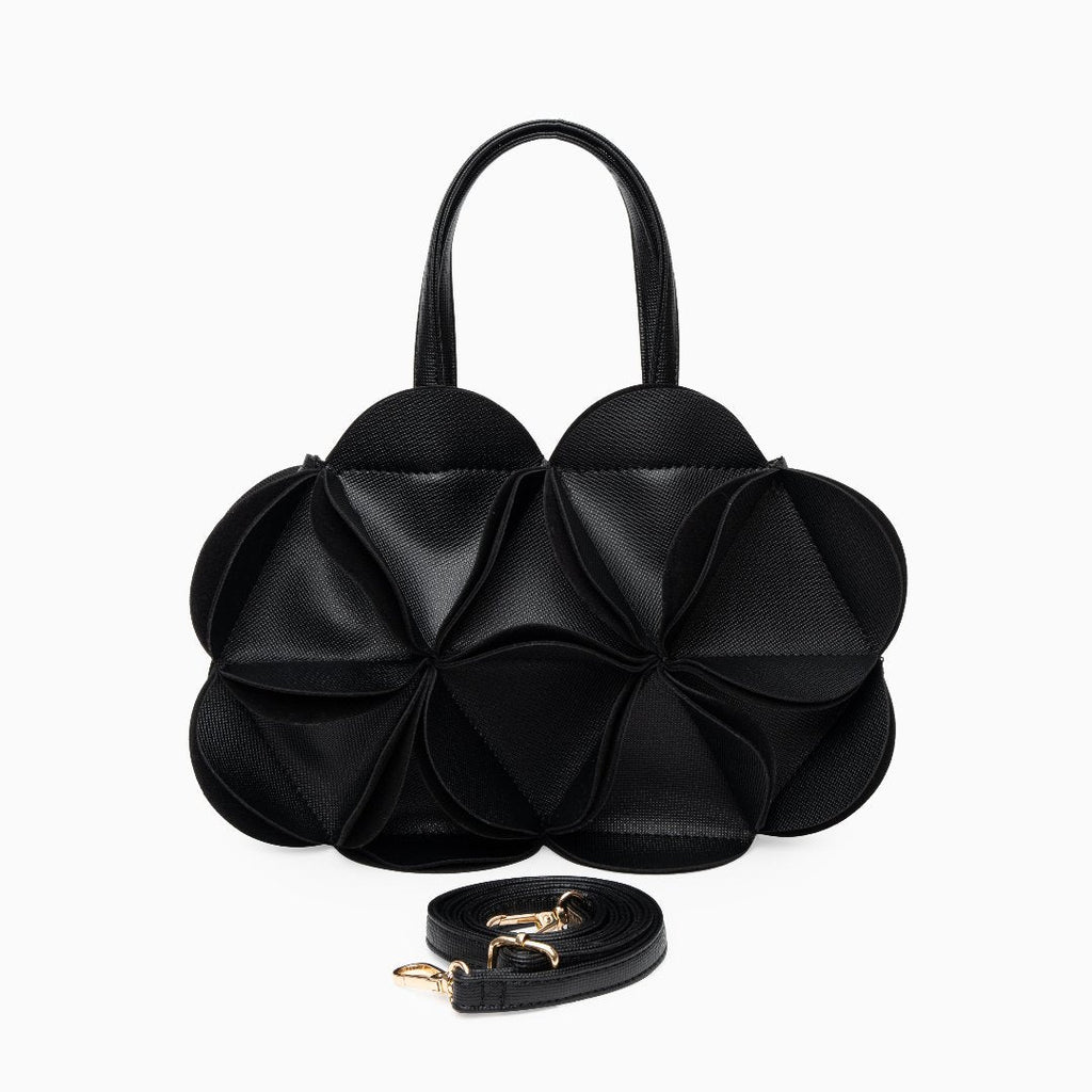 Elegant Floral Handbag with Detachable Strap - Versatile Shoulder Bag