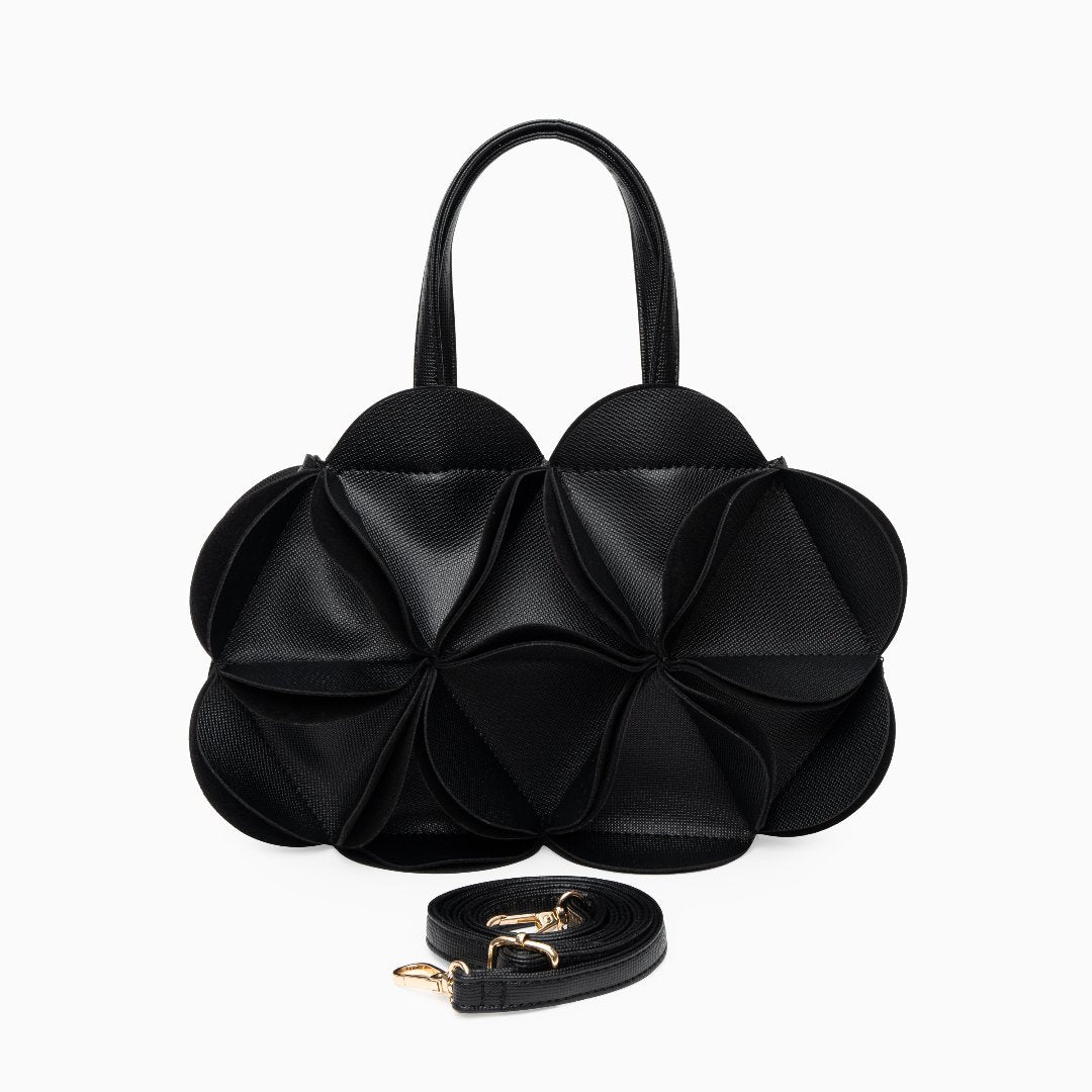 Elegant Floral Handbag with Detachable Strap - Versatile Shoulder Bag