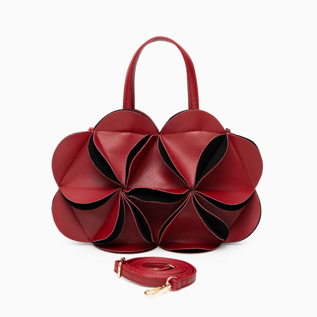 Elegant Floral Handbag with Detachable Strap - Versatile Shoulder Bag