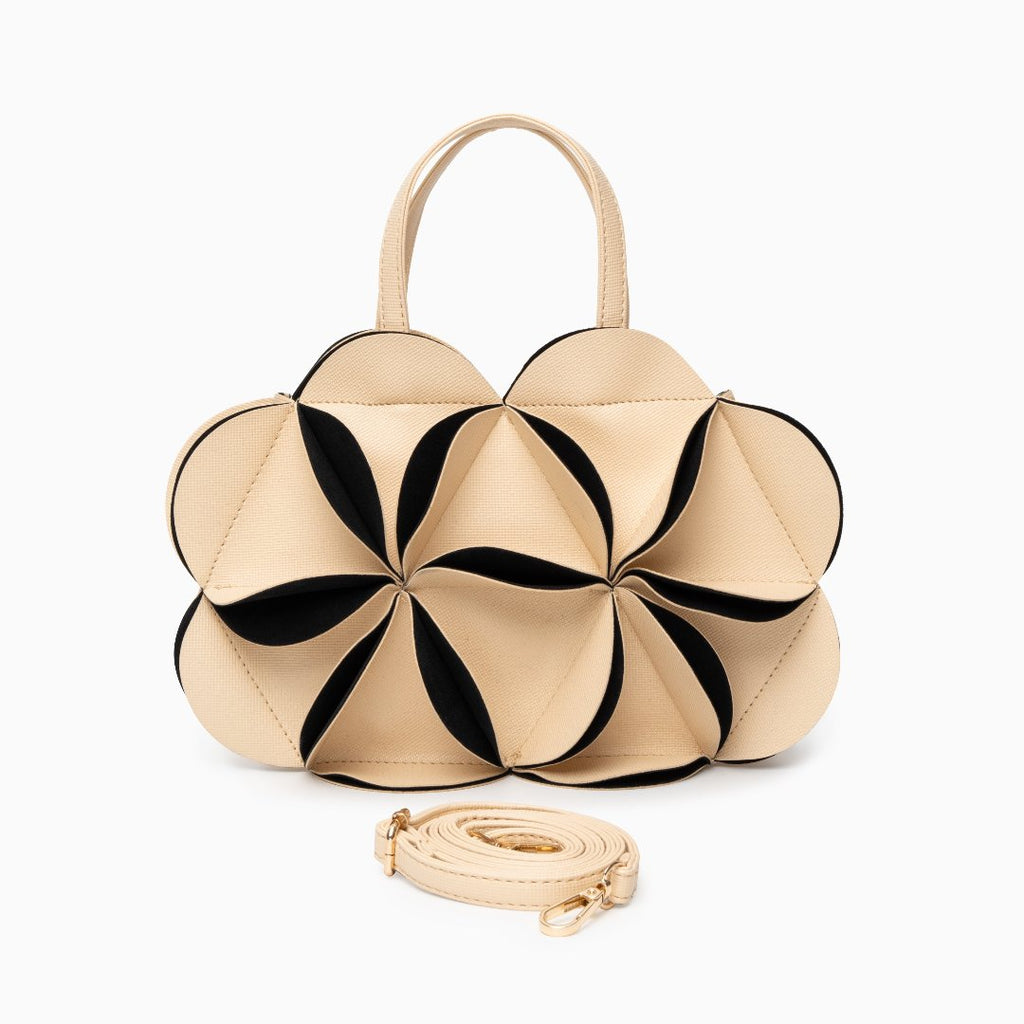Elegant Floral Handbag with Detachable Strap - Versatile Shoulder Bag