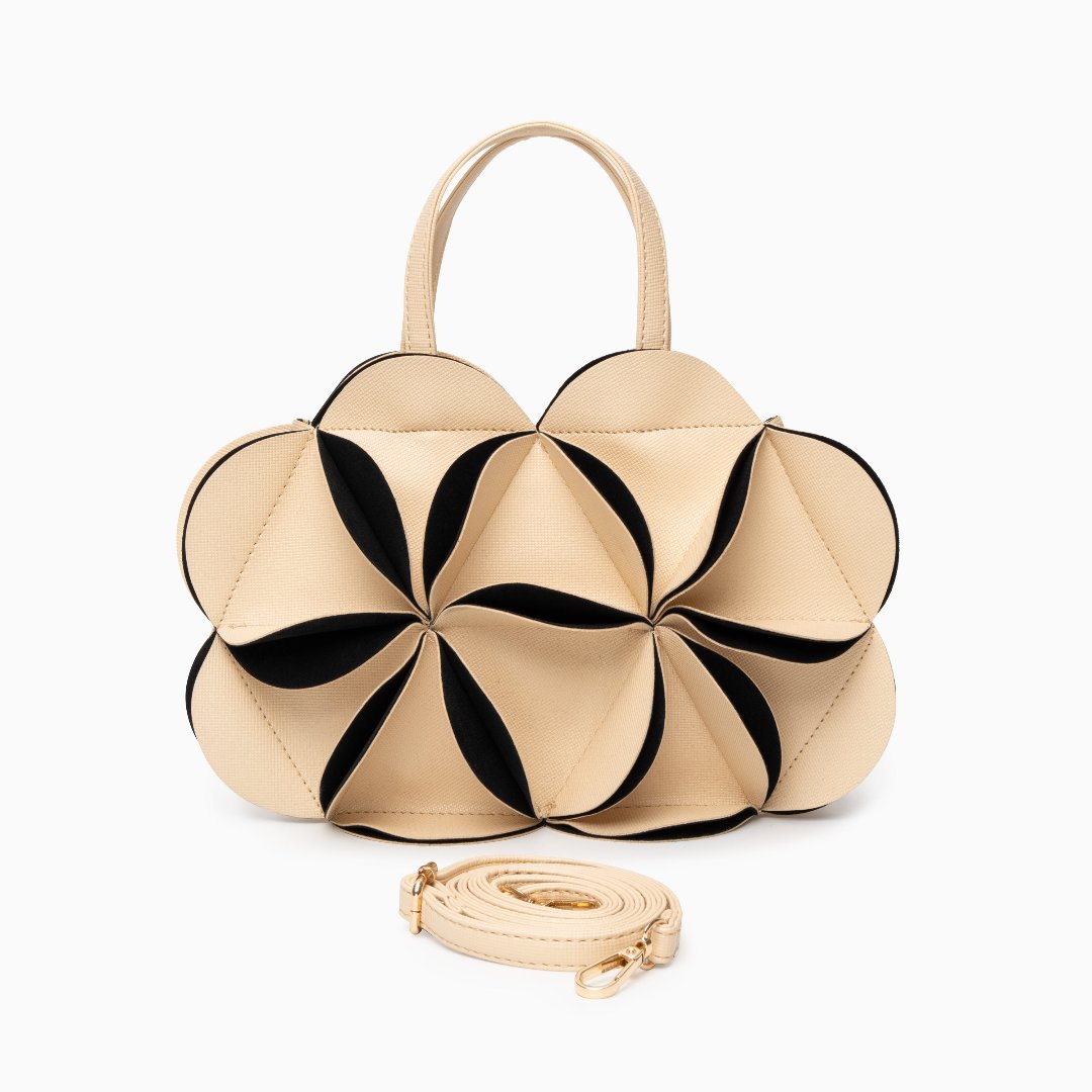 Elegant Floral Handbag with Detachable Strap - Versatile Shoulder Bag