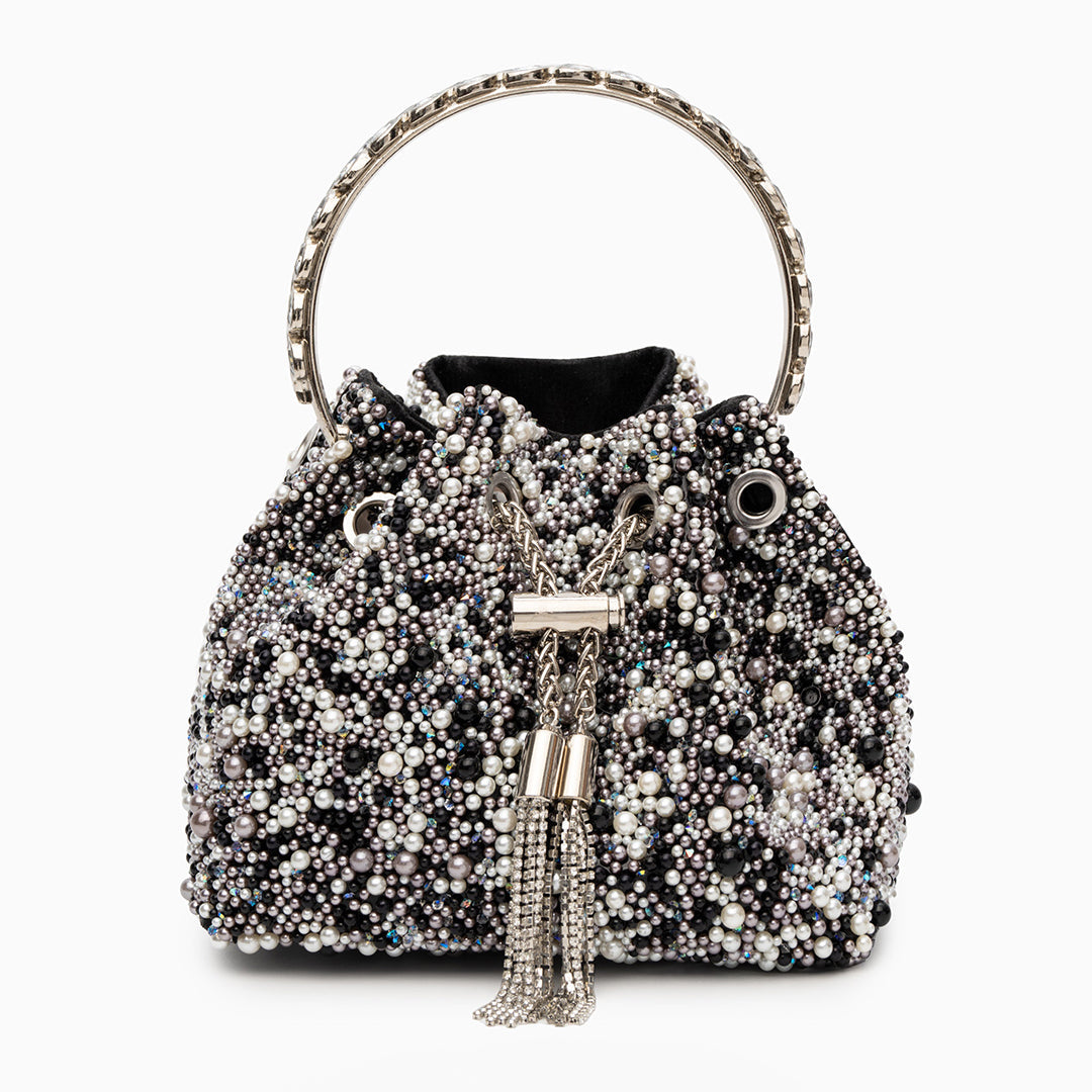 Lorrie Metallic Tassel Bucket Handbag – Elegant Sparkling Design