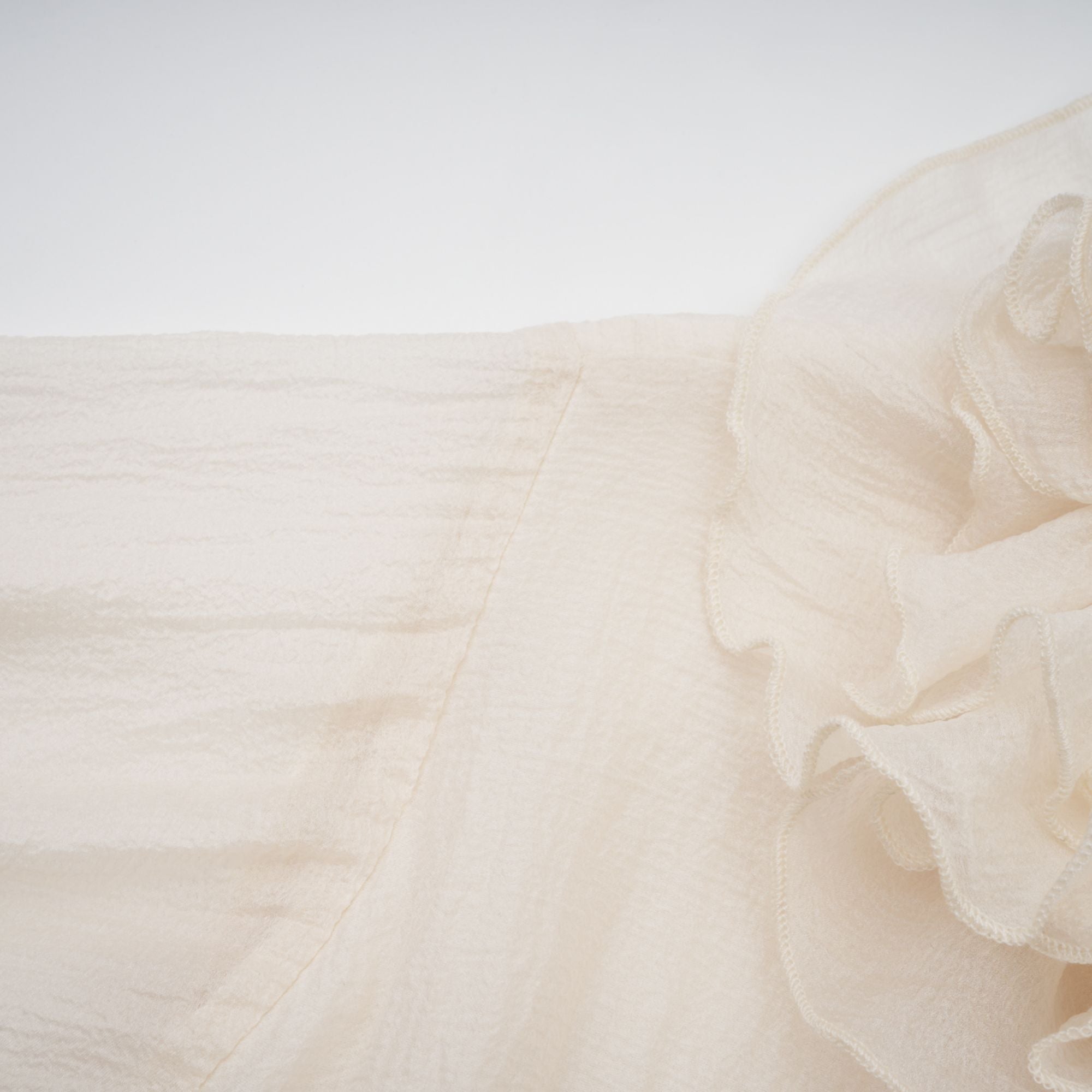 Elegant Zephyrine Floral Applique Tiered Mini Dress in Neutral Tones