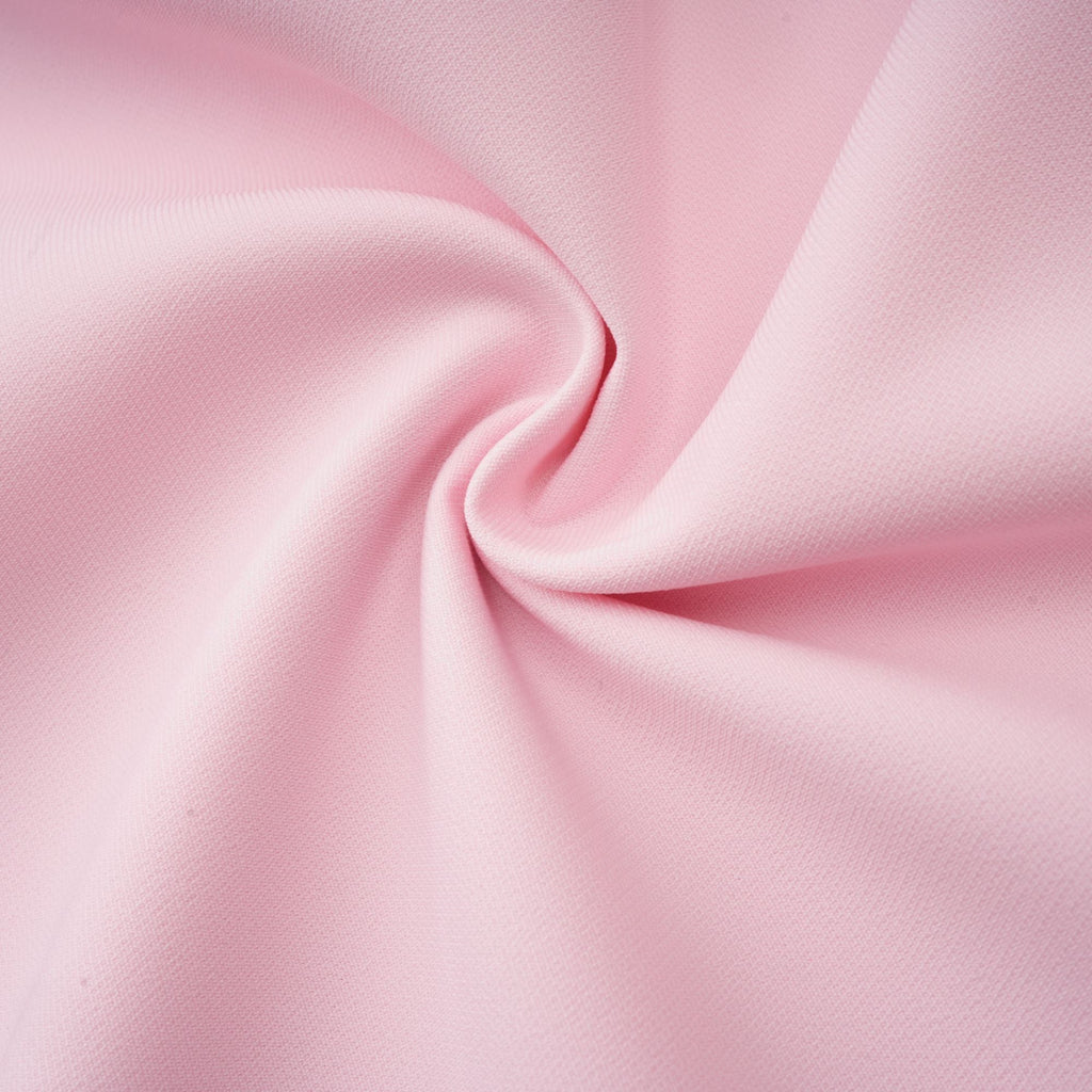 Elegant Pink Crystal-Accented Bow Midi Dress: Chic Terylene Flared Style