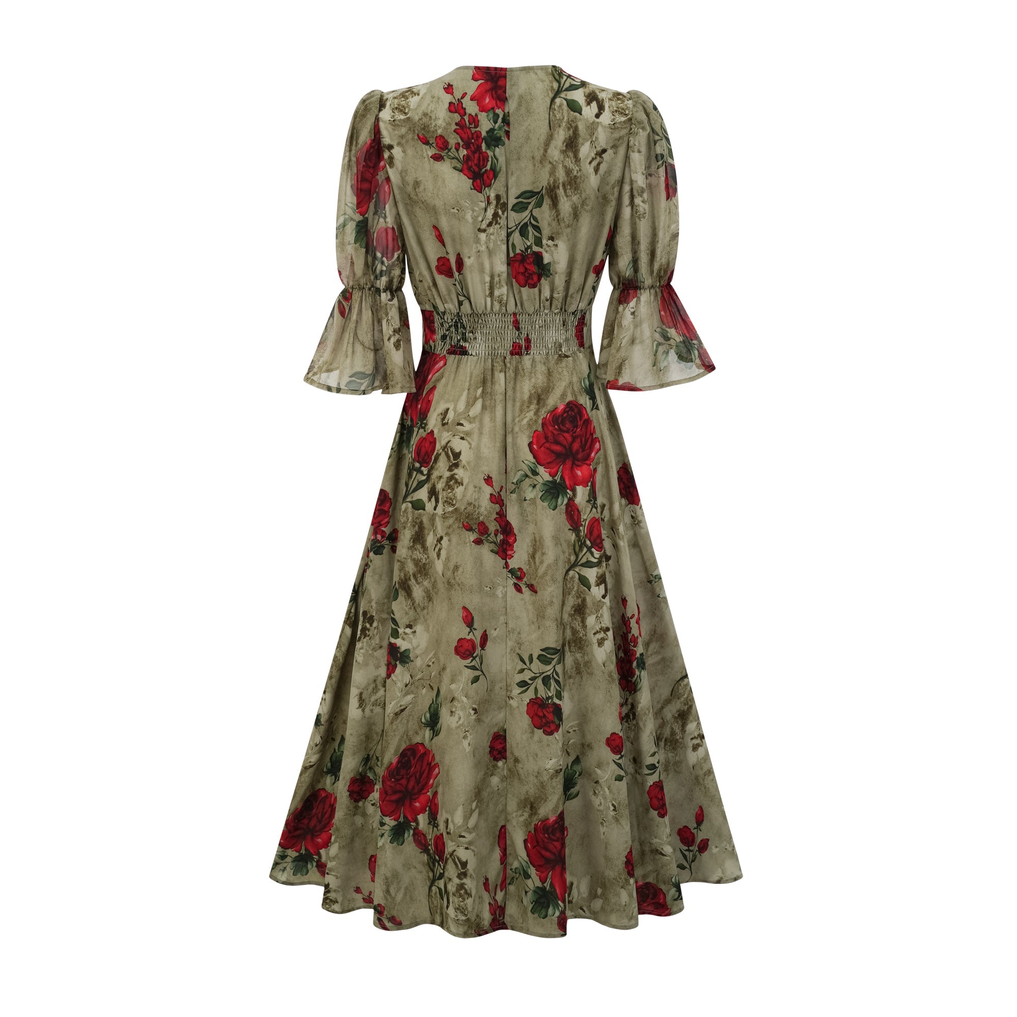 Elegant Floral V-Neck Midi Dress for Women: Perfect Summer Style