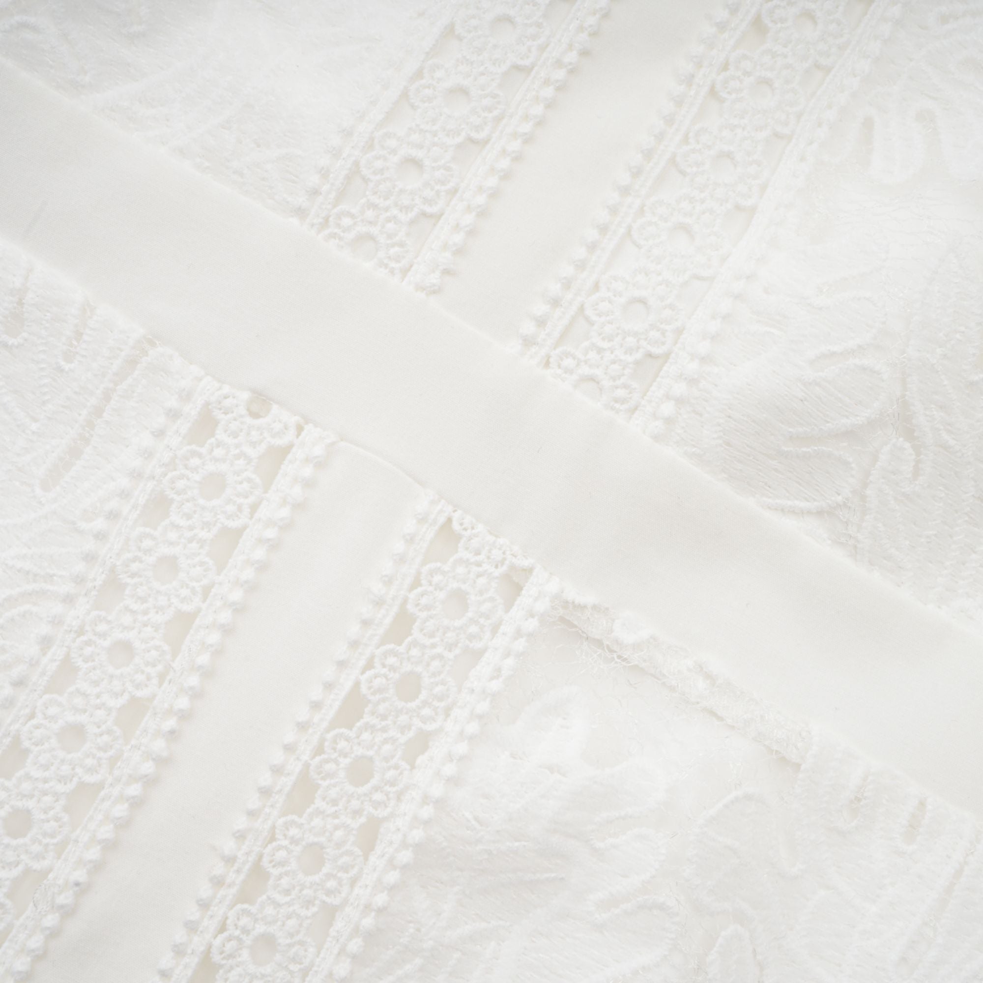 Elegant White Panelled Embroidery Midi Dress - Perfect for Every Occasion