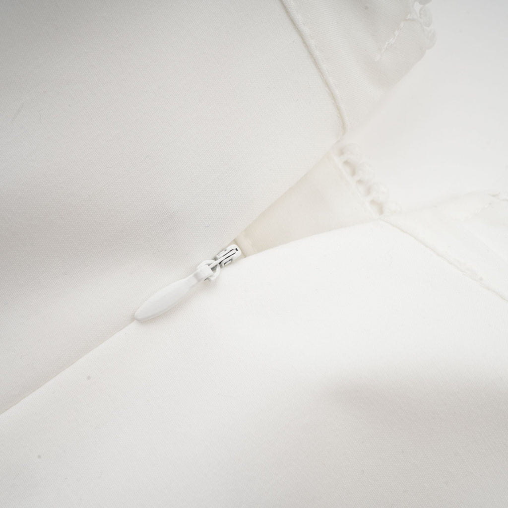 Elegant White Panelled Embroidery Midi Dress - Perfect for Every Occasion