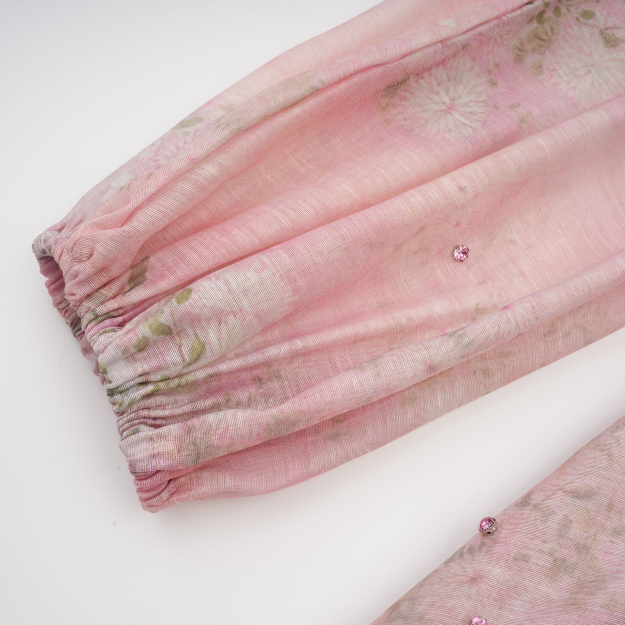 Elegant Narcisse Pink Embellished Floral Print Midi Dress for Women