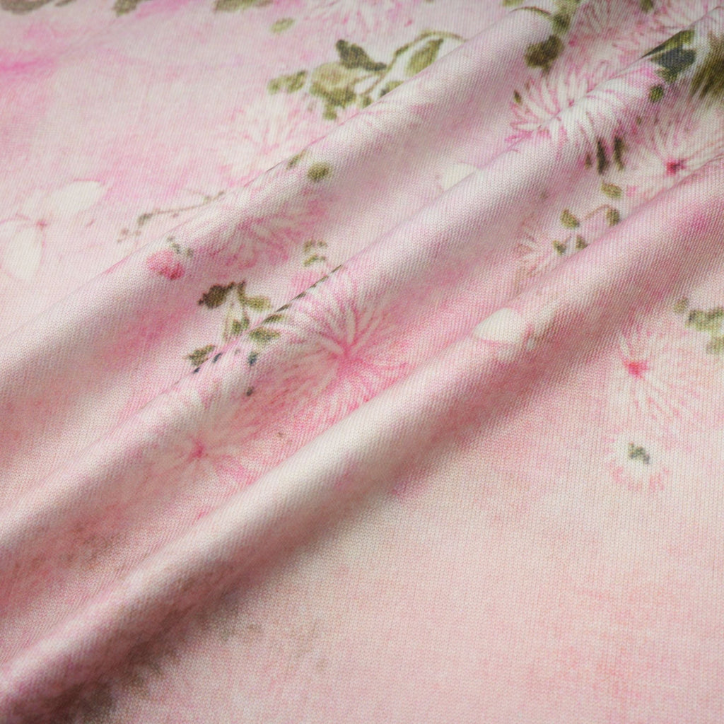 Elegant Narcisse Pink Embellished Floral Print Midi Dress for Women