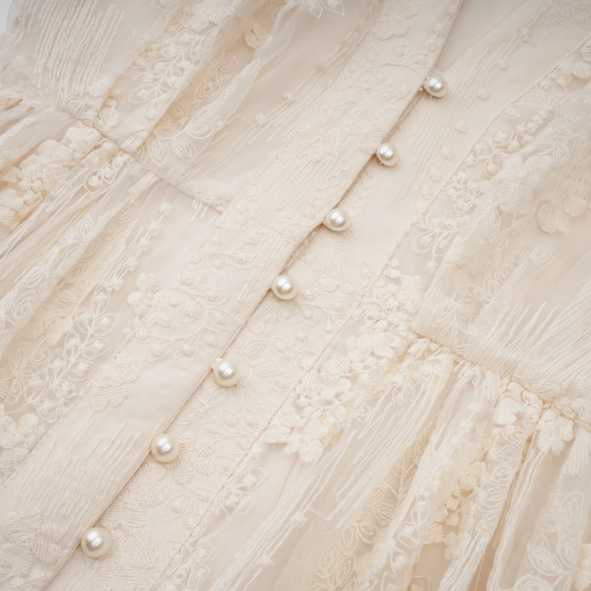 Elegant Neutral Lace Embroidery Midi Dress: Exquisite Design, Perfect Fit, Versatile Style