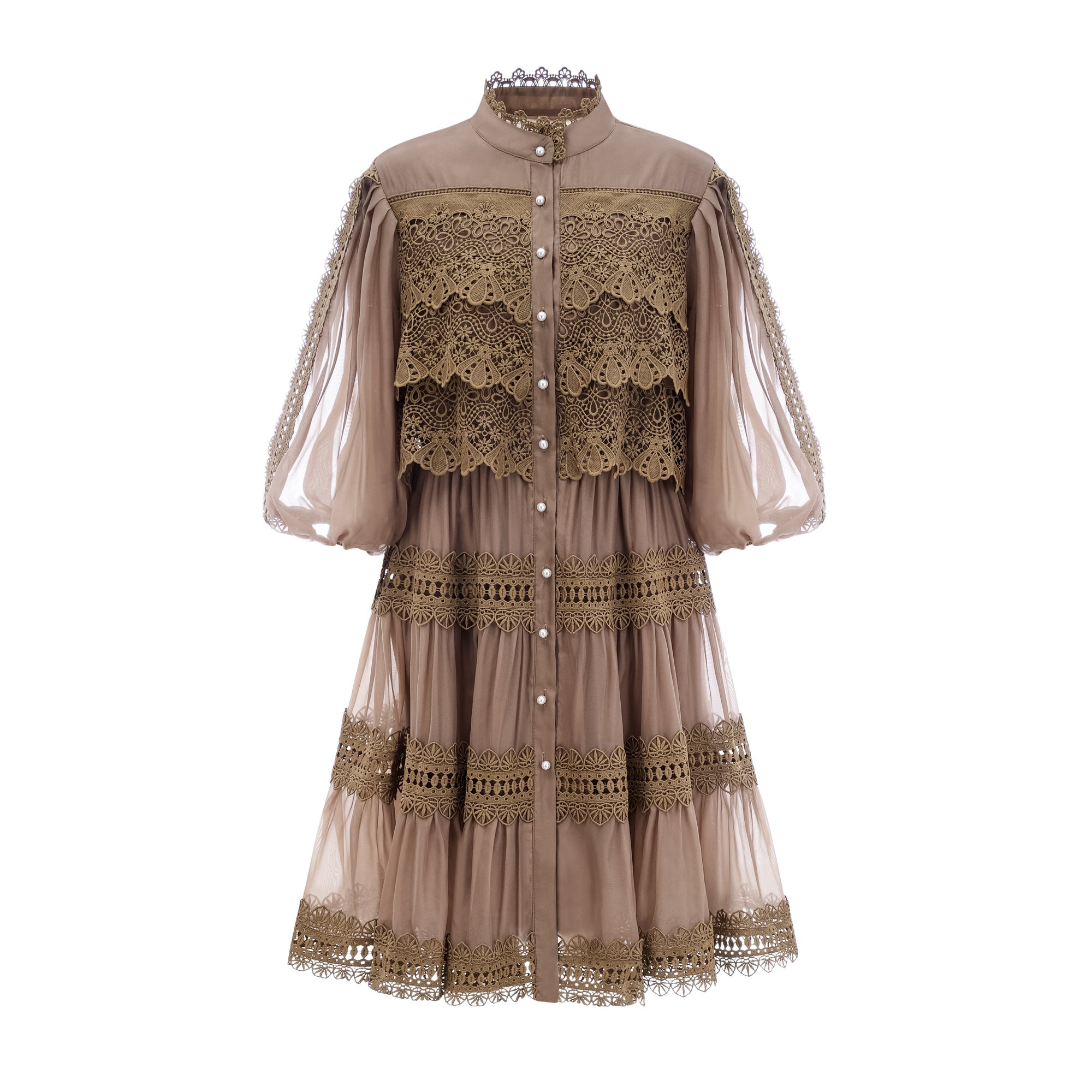 Elegant Ines Lace Cut-Out Layered Mini Dress - Chic & Flirty Style