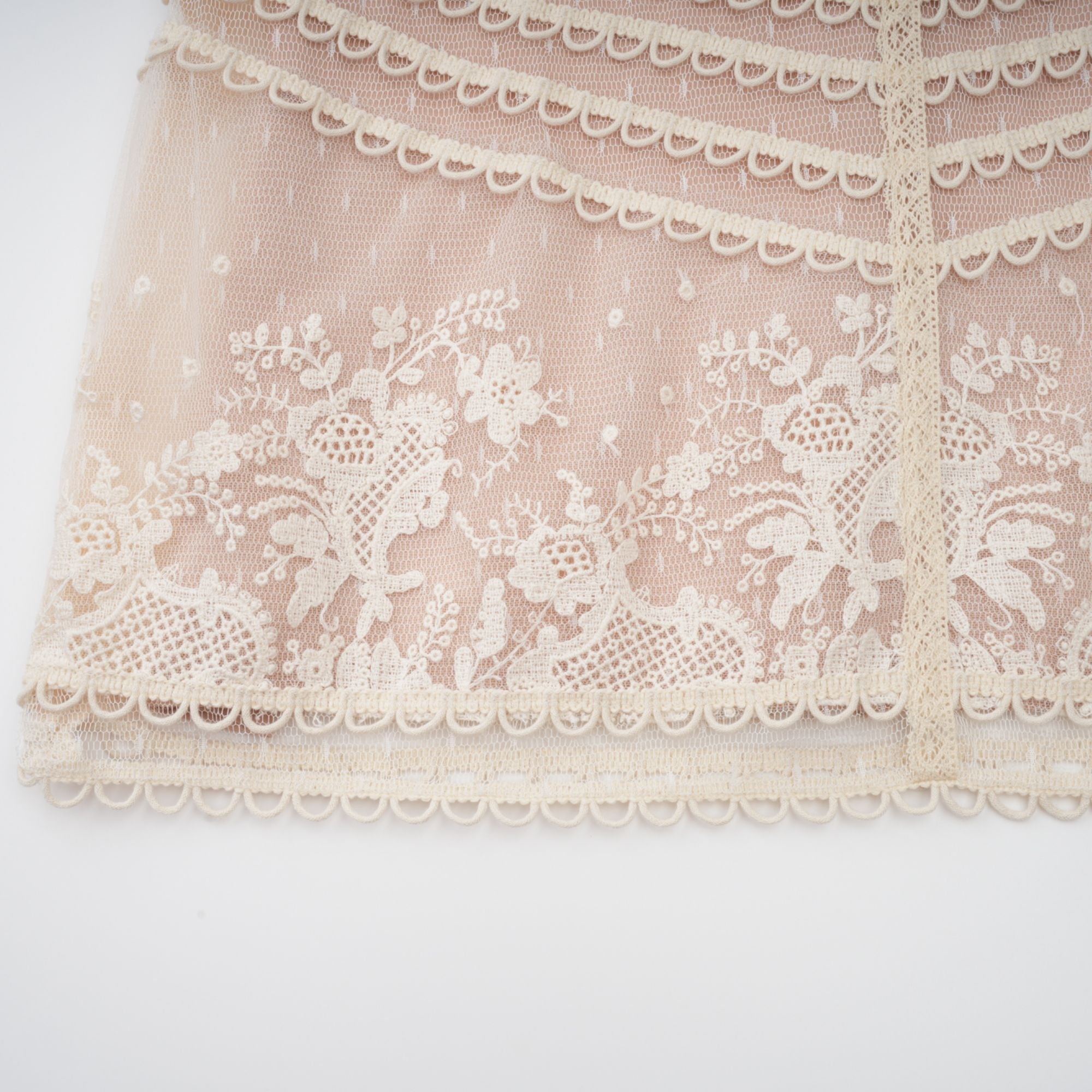 Fleur Floral Embroidered Lace Midi Dress Elegant Sheer Mesh Party Gown