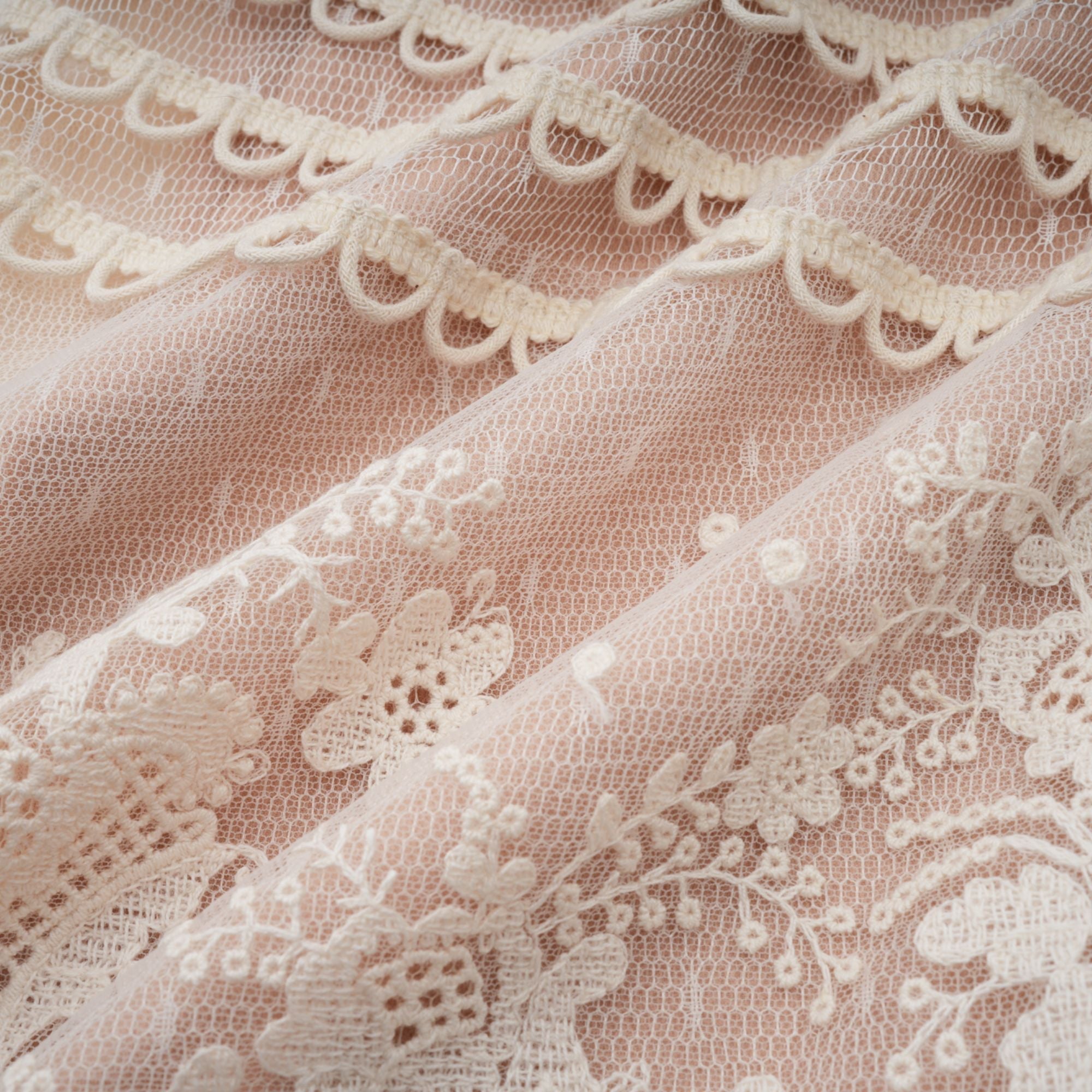 Fleur Floral Embroidered Lace Midi Dress Elegant Sheer Mesh Party Gown
