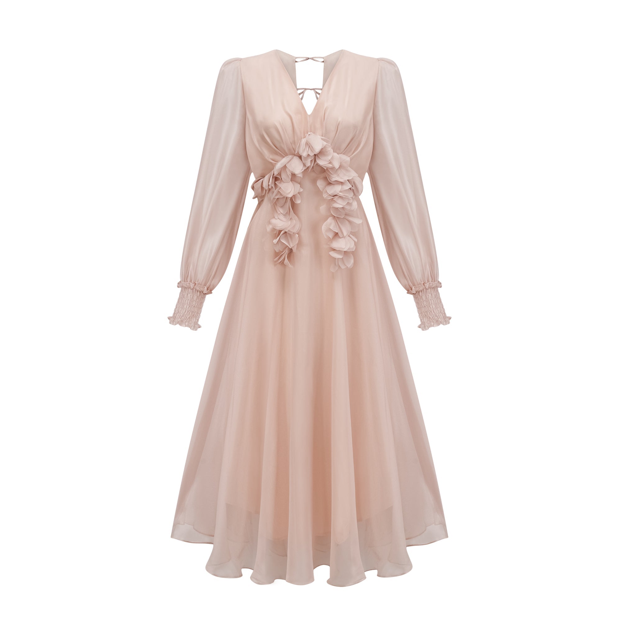 Elegant Floral Embellished Midi Dress for Women - Perfect Party & Event Wear