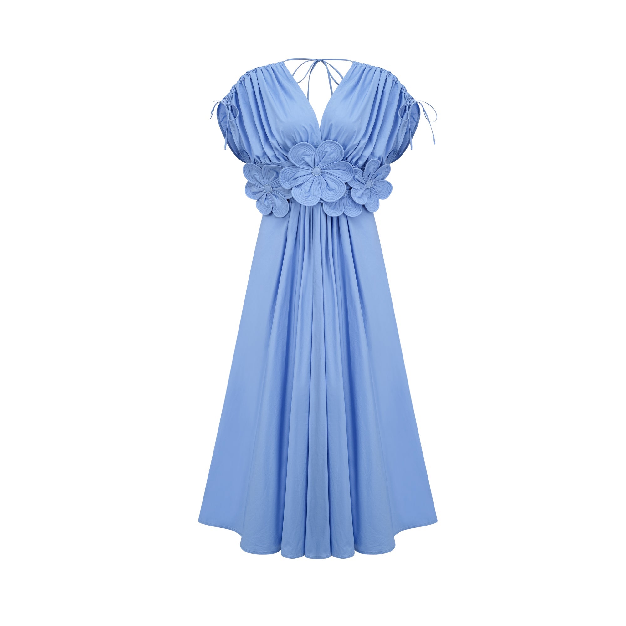 Elegant Emma Petal Detail Pleated Midi Dress for Women