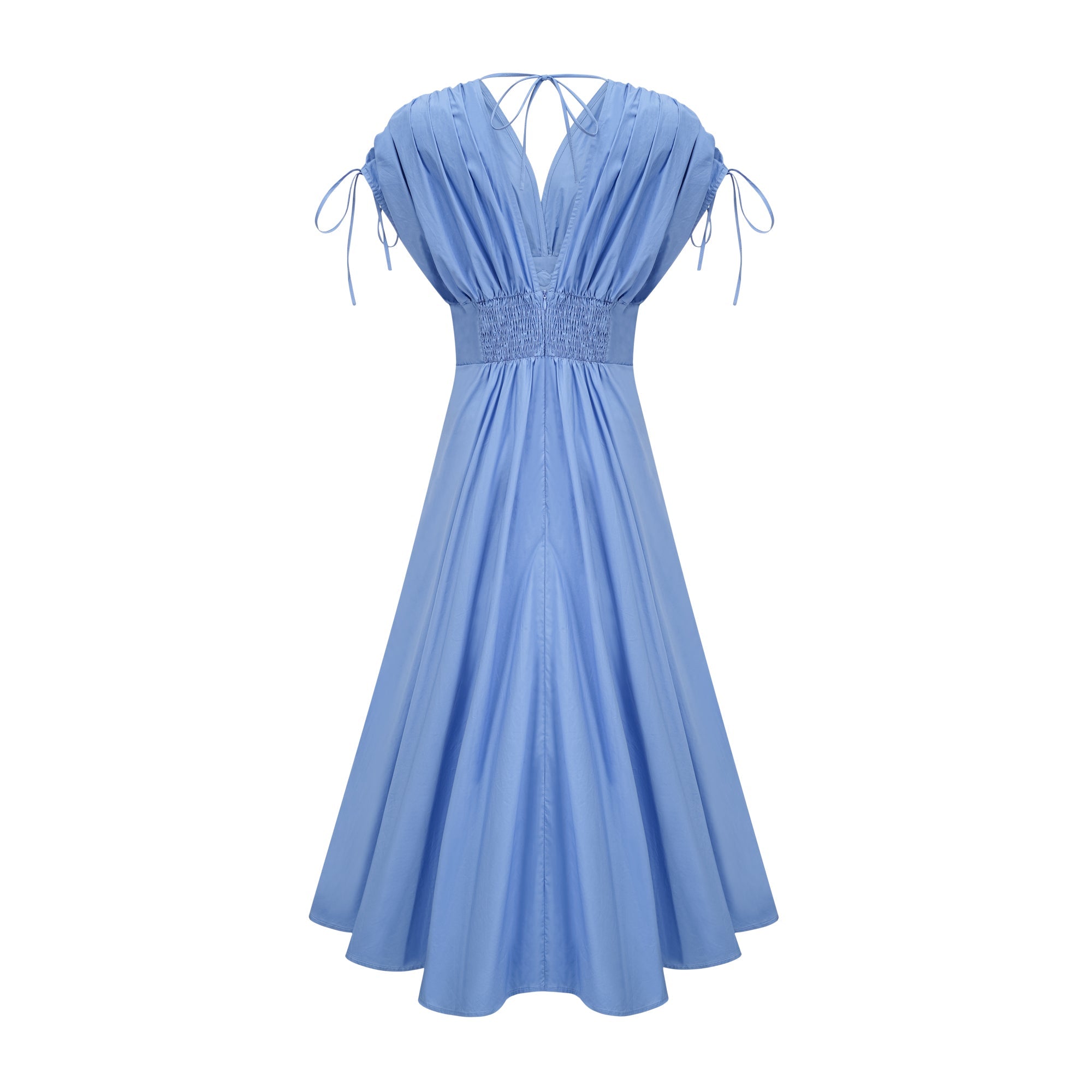 Elegant Emma Petal Detail Pleated Midi Dress for Women
