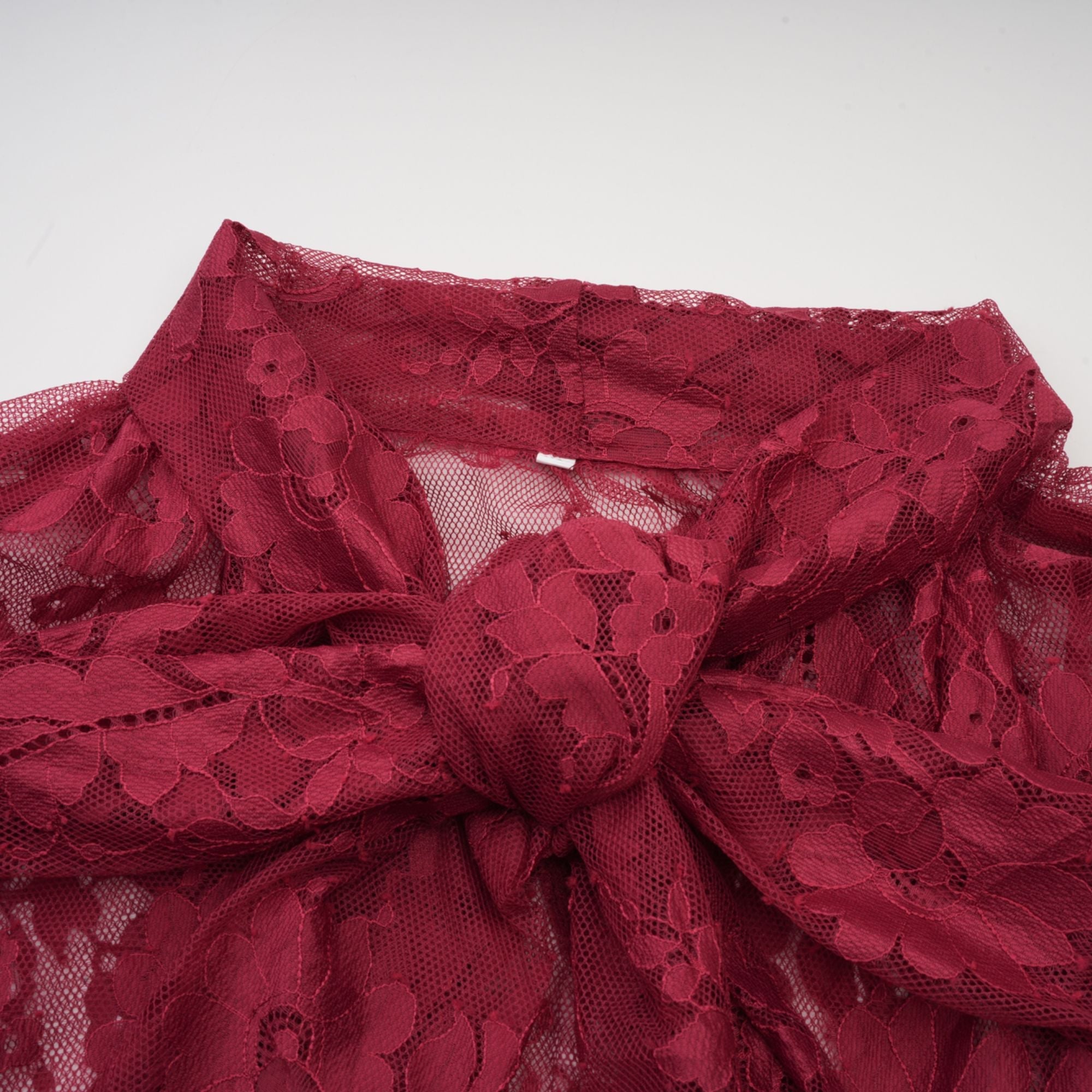 Elegant Red Chantilly Lace Oversize Dress: Timeless Style, Comfortable Fit, Versatile