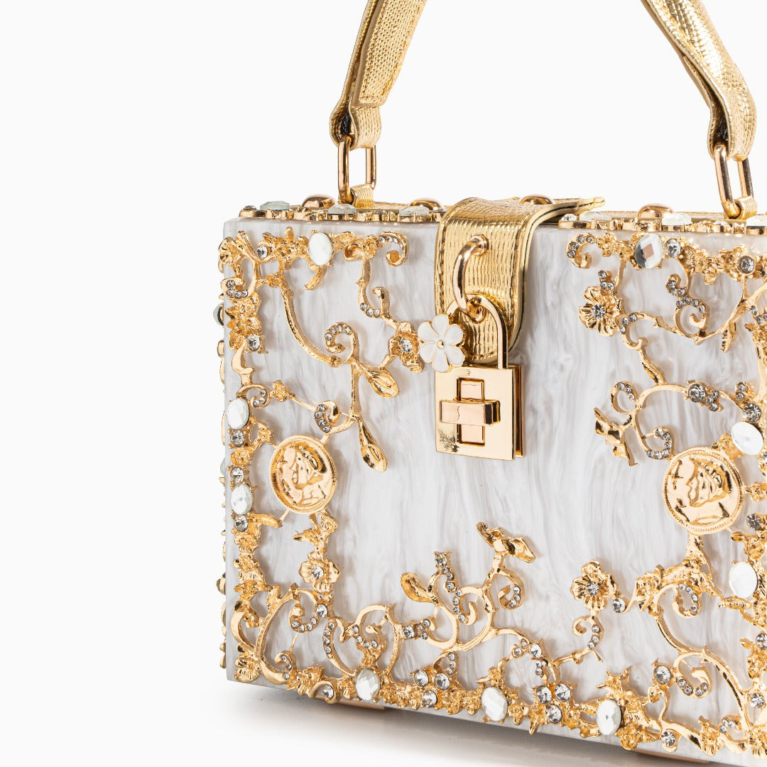 Acrylic Box Handbag White