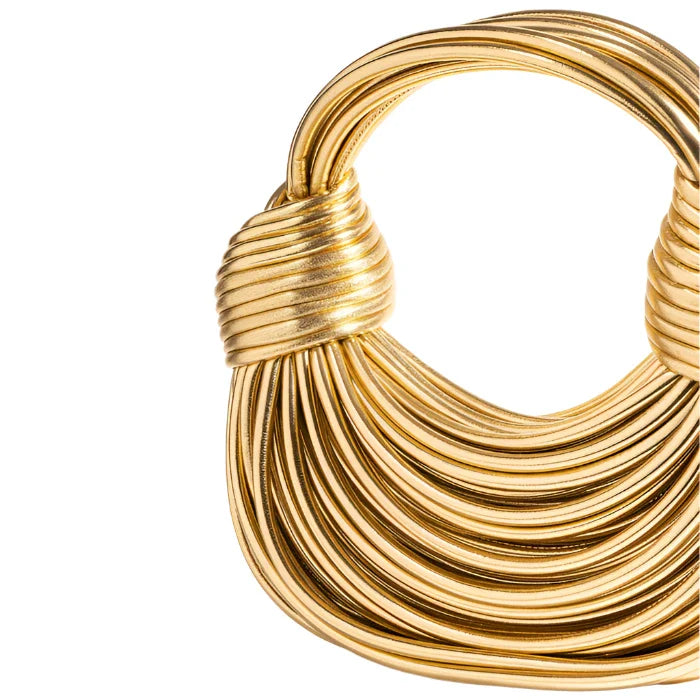 Fiorenza Roma Vegan Leather Evening Clutch Gold Silver