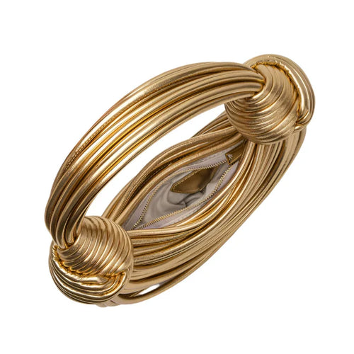 Fiorenza Roma Vegan Leather Evening Clutch Gold Silver