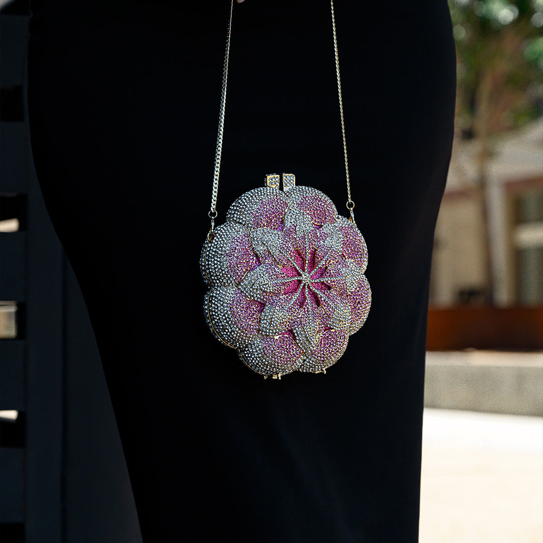 Pink Floral Clutch
