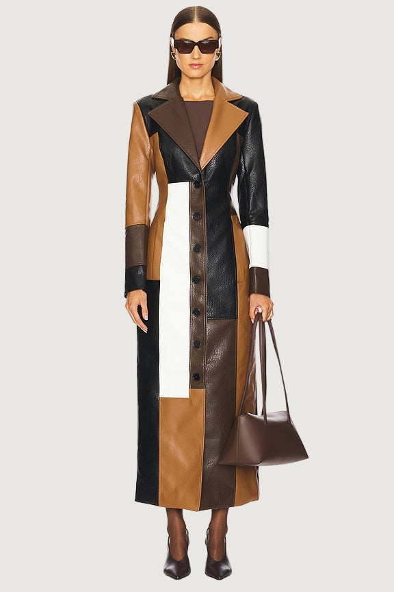 Elegant Ronny Kobo Carla Coat: Chic Cinnamon Chocolate Brown Longline Outerwear