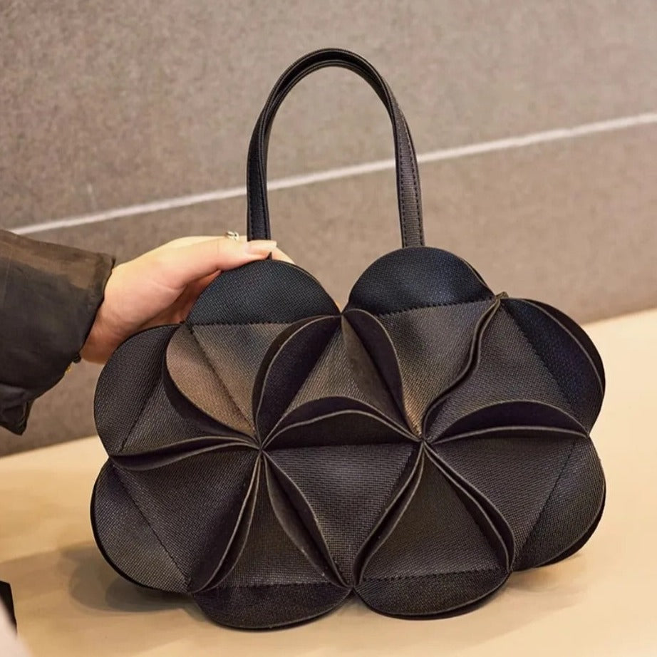 Elegant Floral Handbag with Detachable Strap - Versatile Shoulder Bag