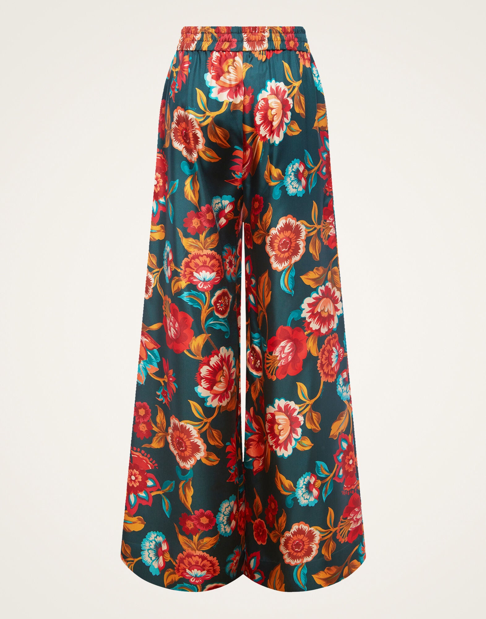 Palazzo Pants Hottie Emerald Silk Twill: Wide-Leg, Comfortable, Stylish Trousers for Women