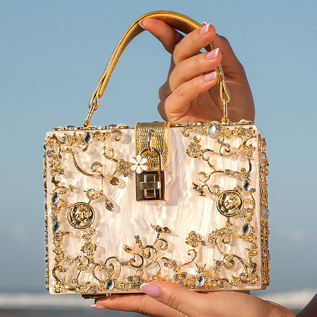 Acrylic Box Handbag White