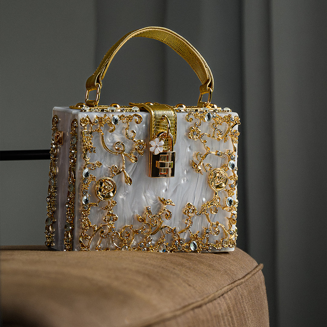 Acrylic Box Handbag White