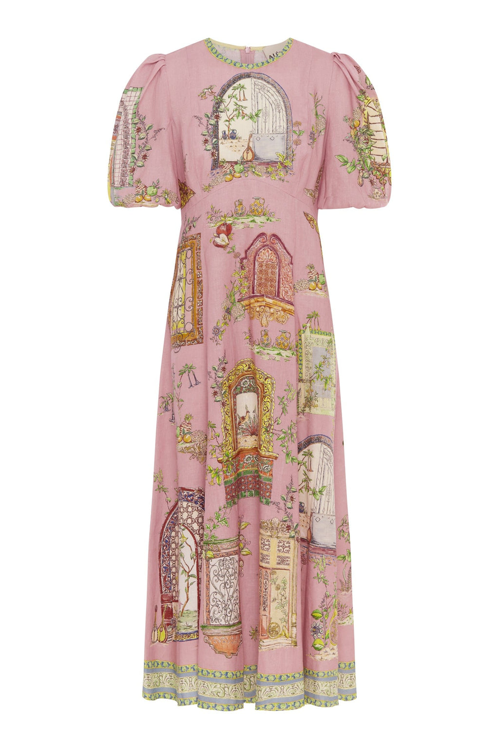 ALEMAIS Monte Midi Dress: Elegant, Sustainable, Flowing Floral Design for Women