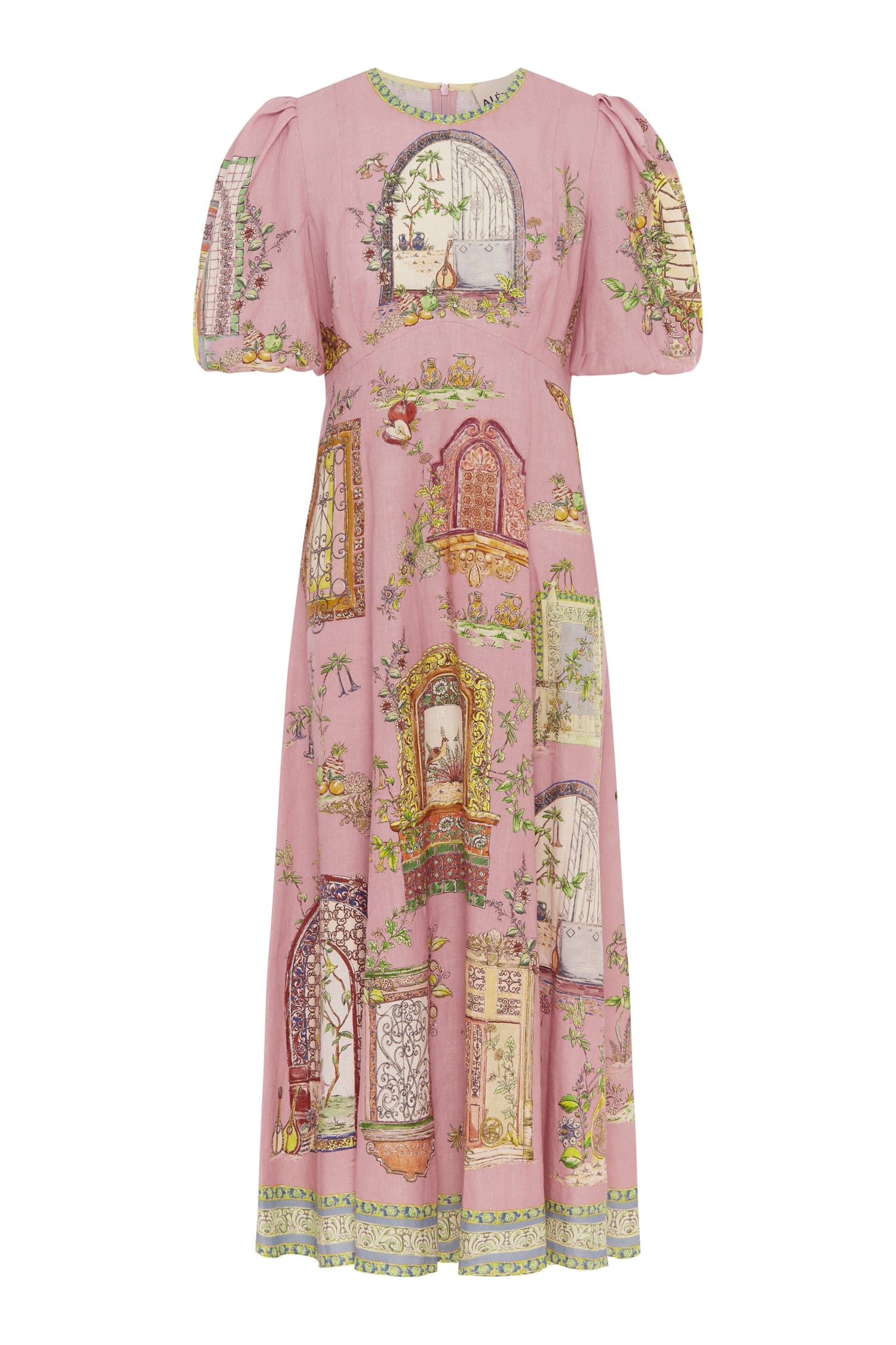ALEMAIS Monte Midi Dress: Elegant, Sustainable, Flowing Floral Design for Women