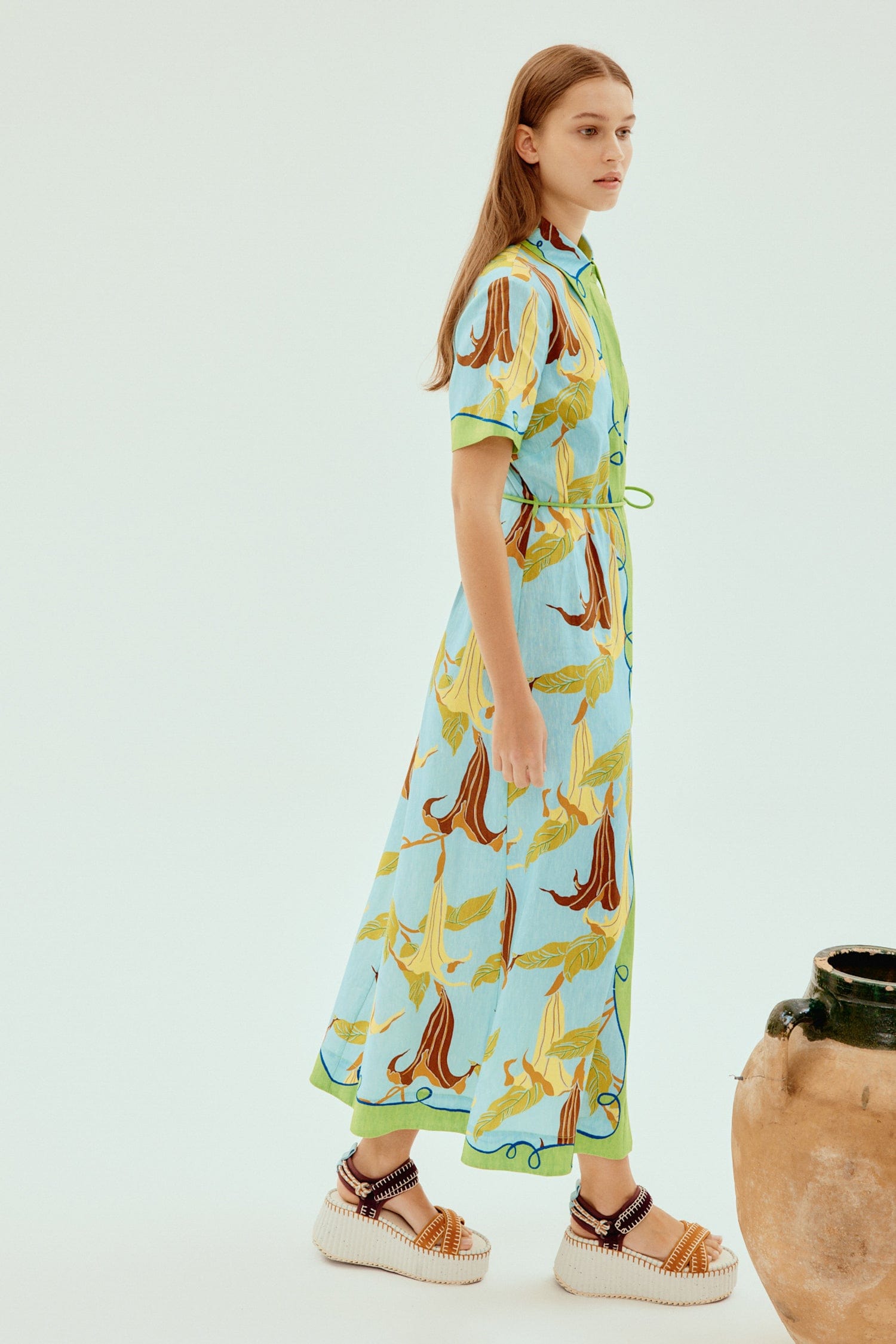 Alemais Rafaela Shirtdress: Sustainable Linen Midi Dress with Belt