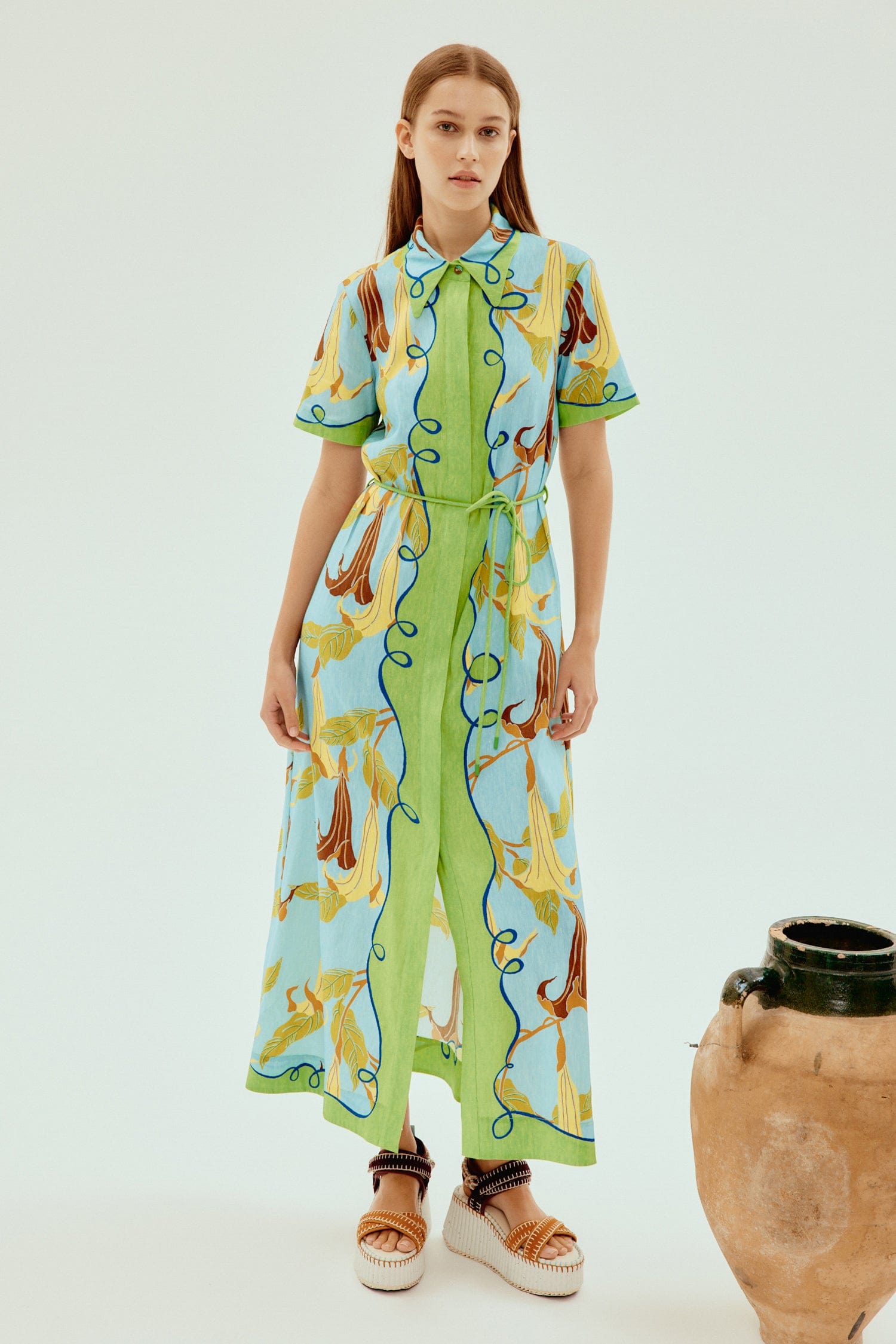 Alemais Rafaela Shirtdress: Sustainable Linen Midi Dress with Belt