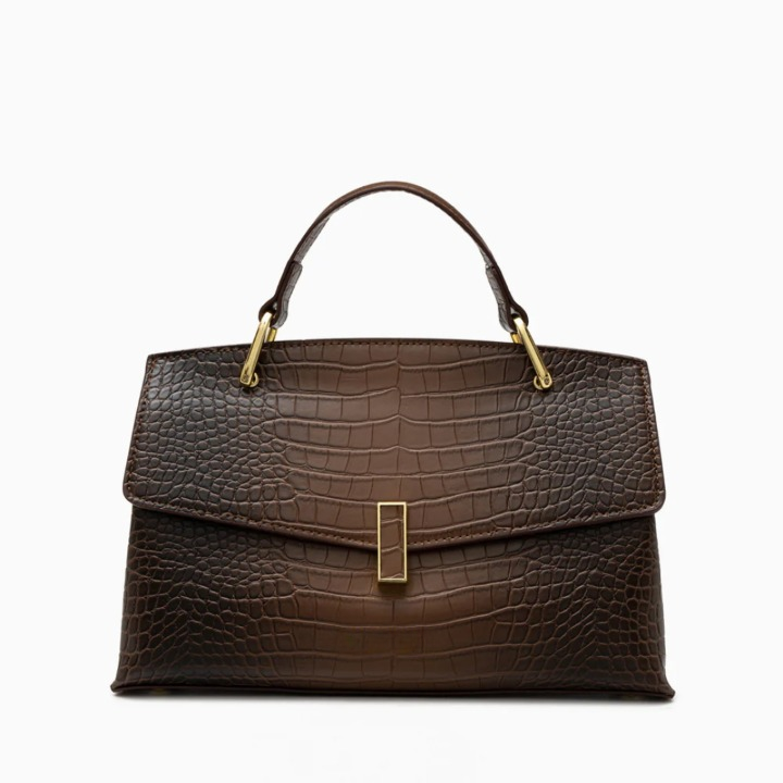 Deanna Medium Vegan Leather Crocodile‑Texture Luxury Everyday Handbag Tote