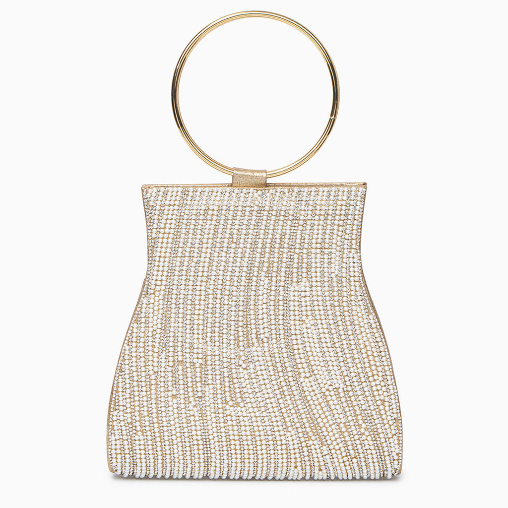 Meghan Rhinestones Gold Handbag