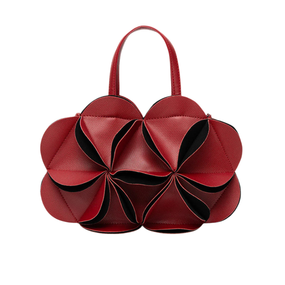 Elegant Floral Handbag with Detachable Strap - Versatile Shoulder Bag