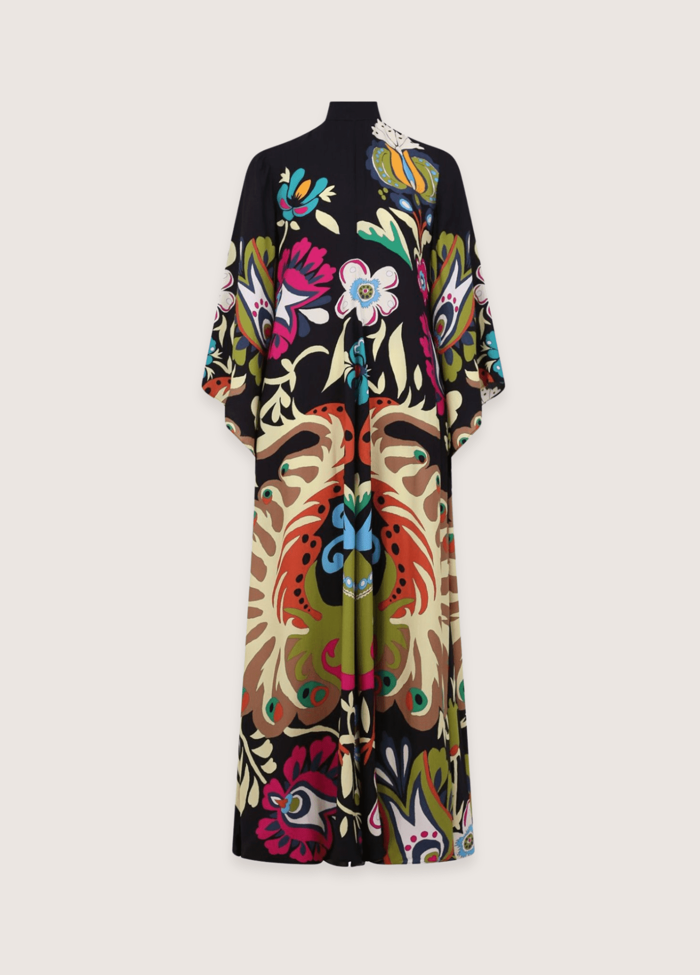 Floral Reversible Kimono Robe Arty Colorful V-Neck Dress